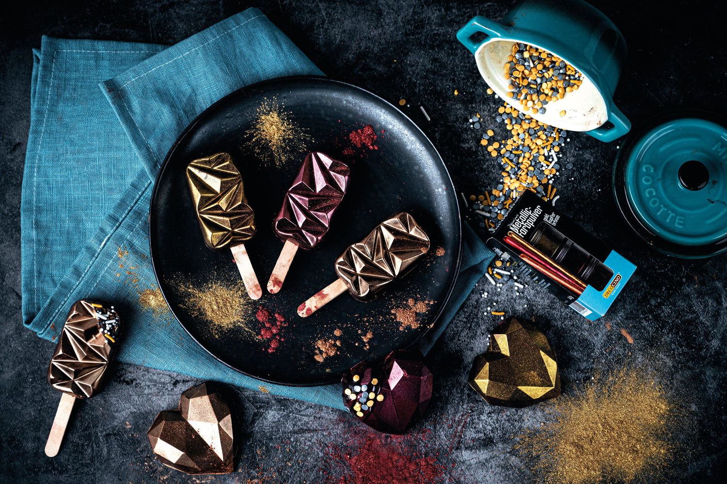 Cakesicles im Metallic-Look