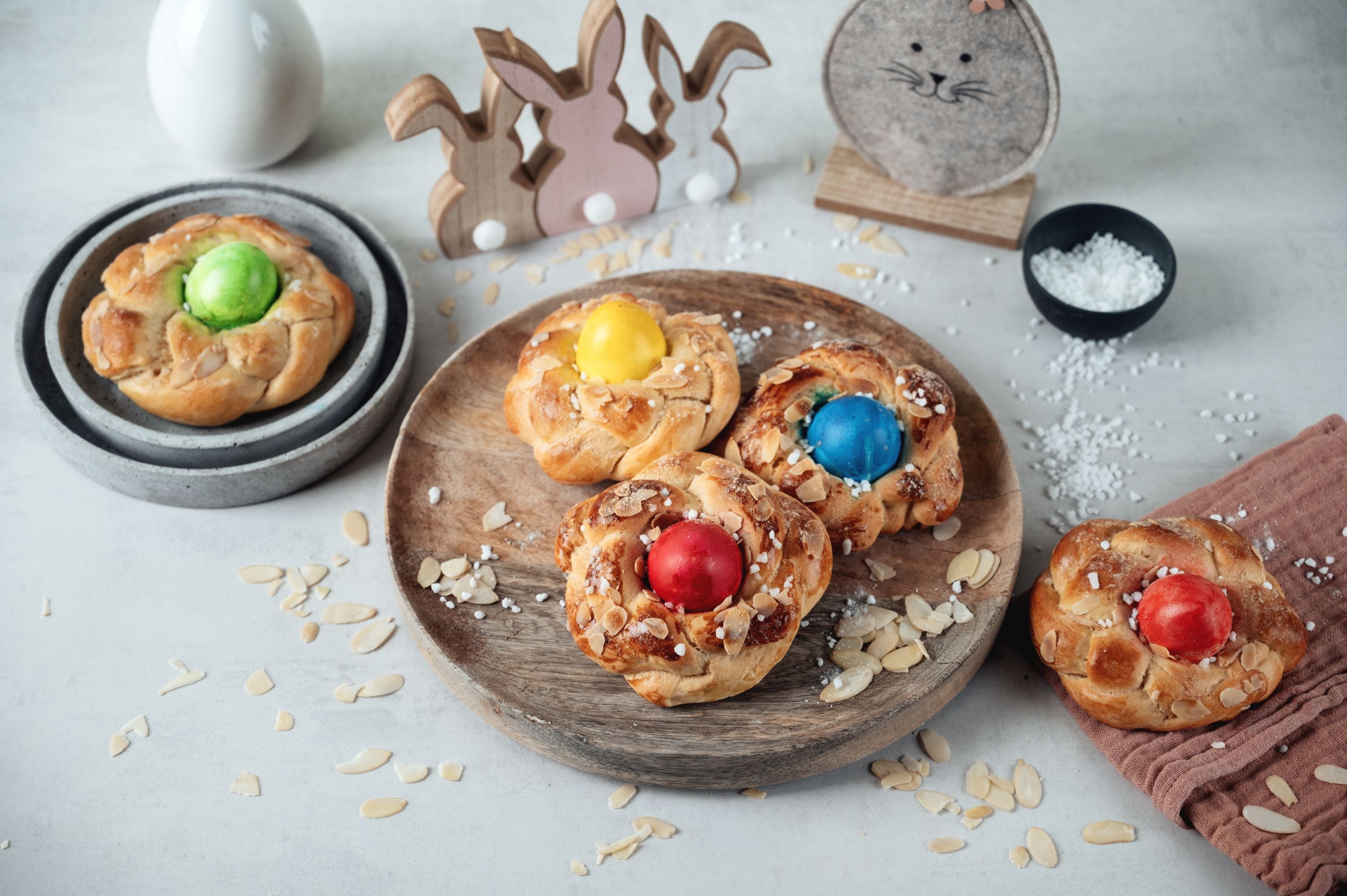 Bunte Hefe-Osterkränzchen