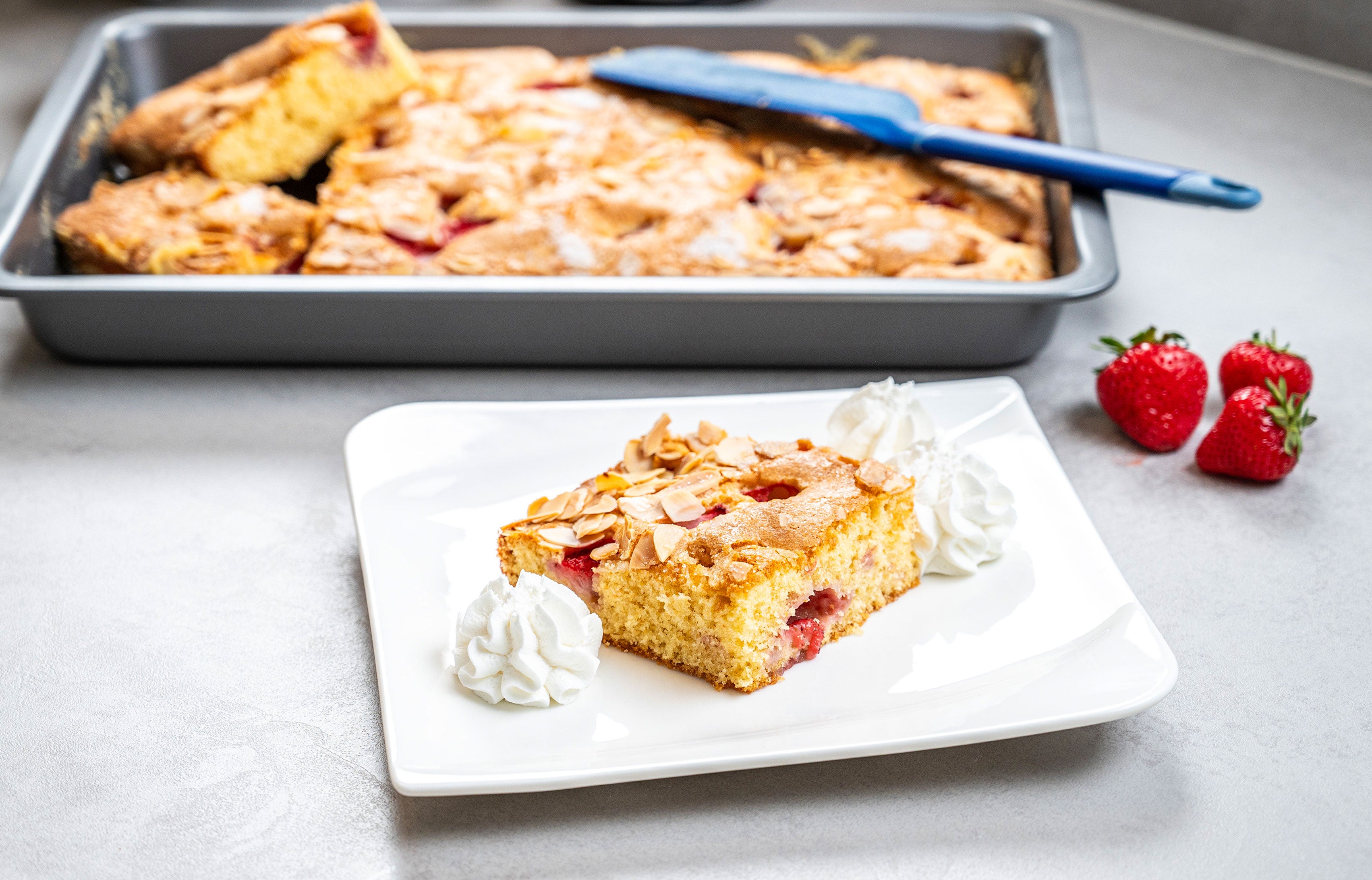 Versunkener Erdbeerkuchen