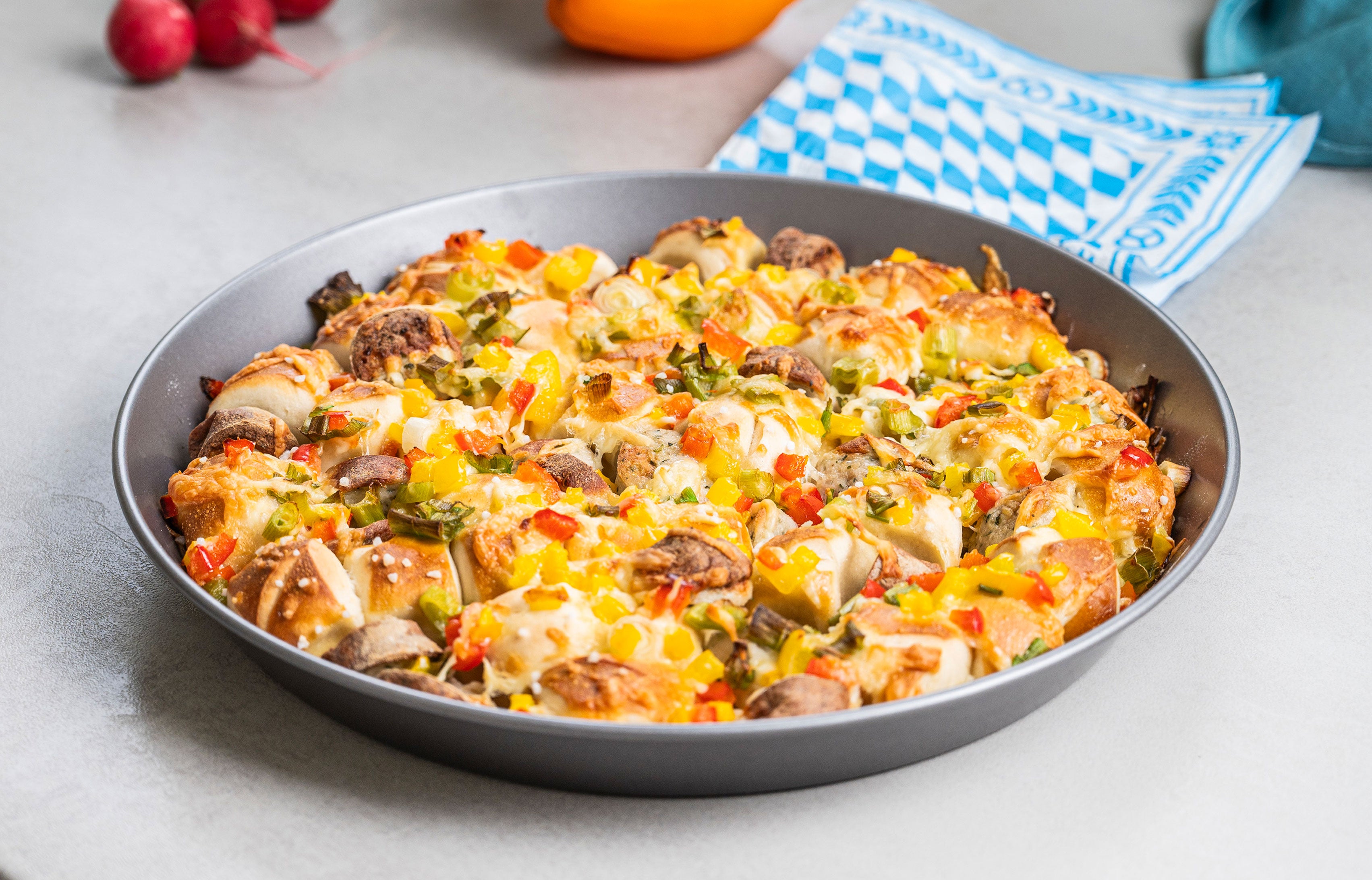 Würziger Laugen-Weißwurst Snack