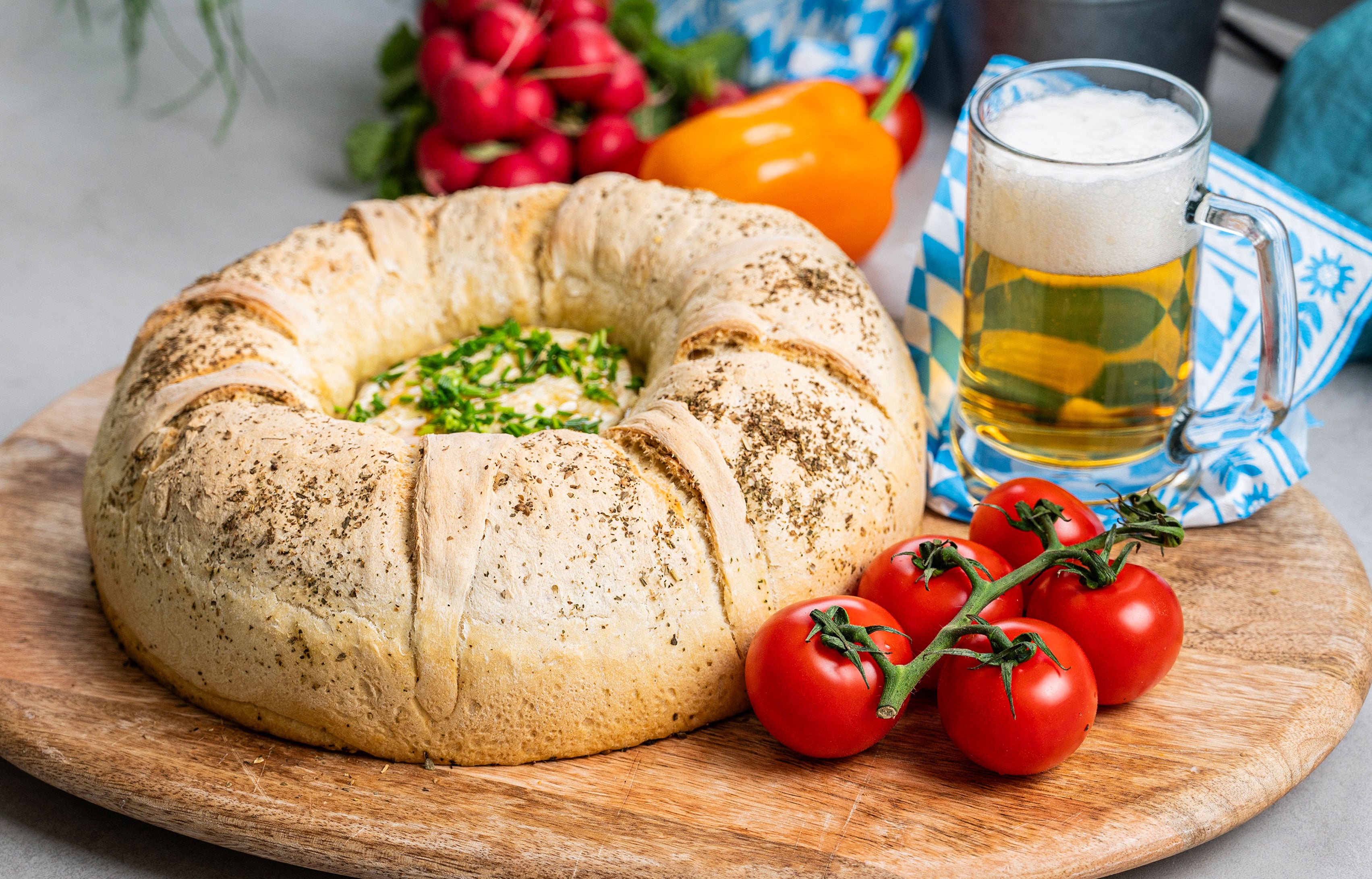 Herzhafter Baguette-Kranz