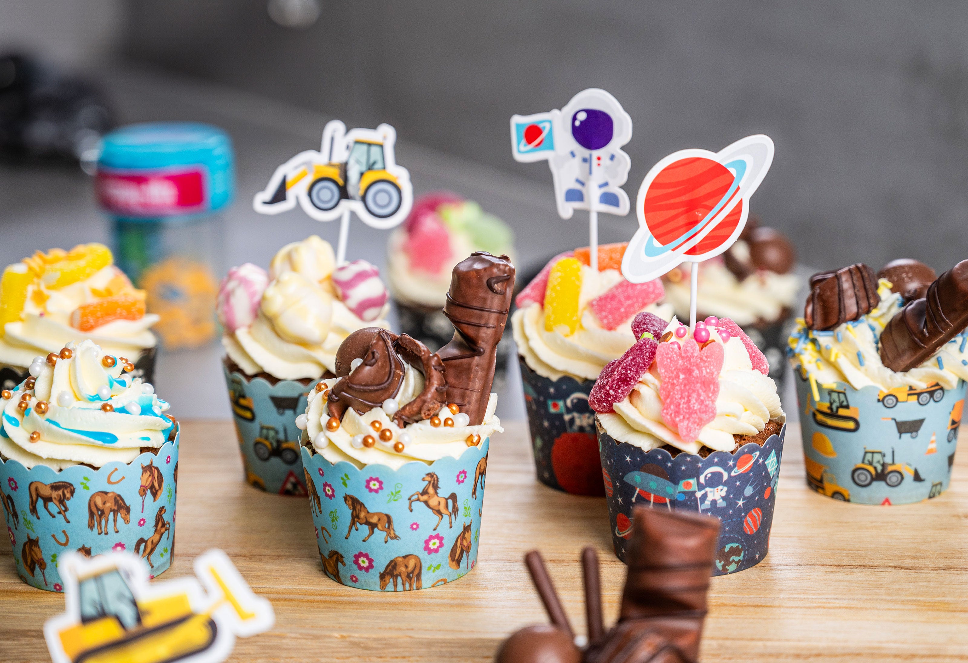 Kindergeburtstag-Cupcakes