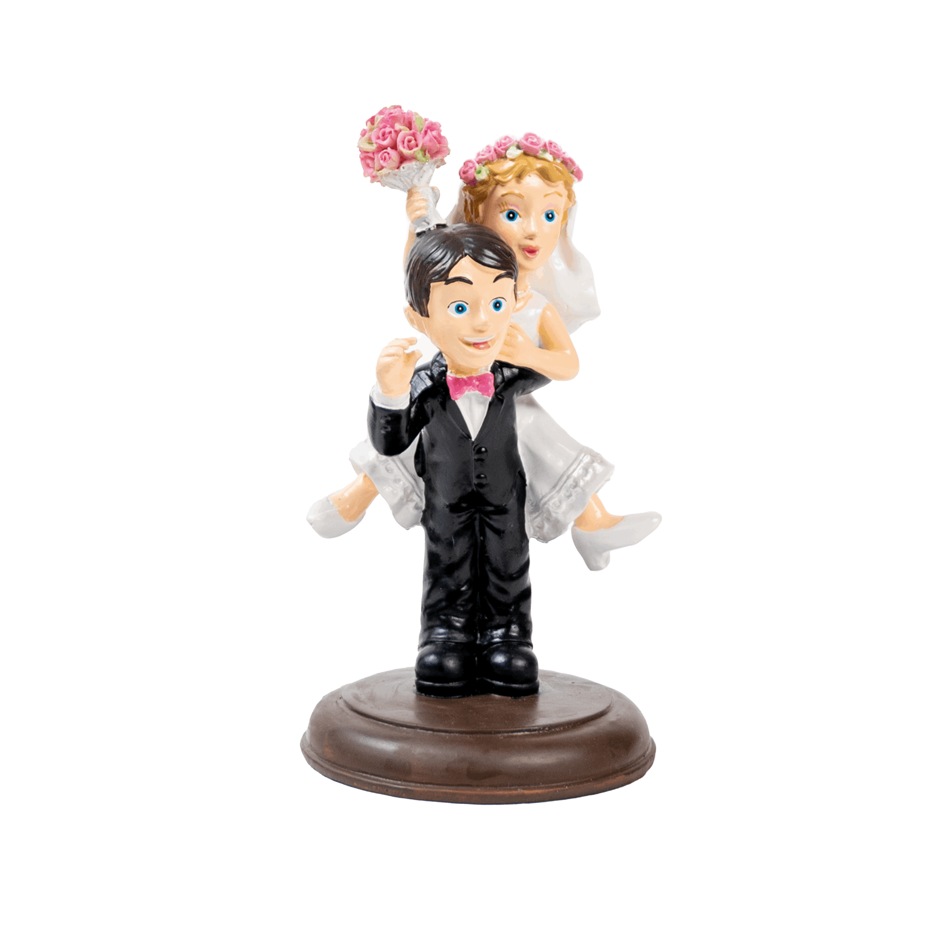 Tortenfigur Brautpaar "Mit Liebe getragen" 15cm