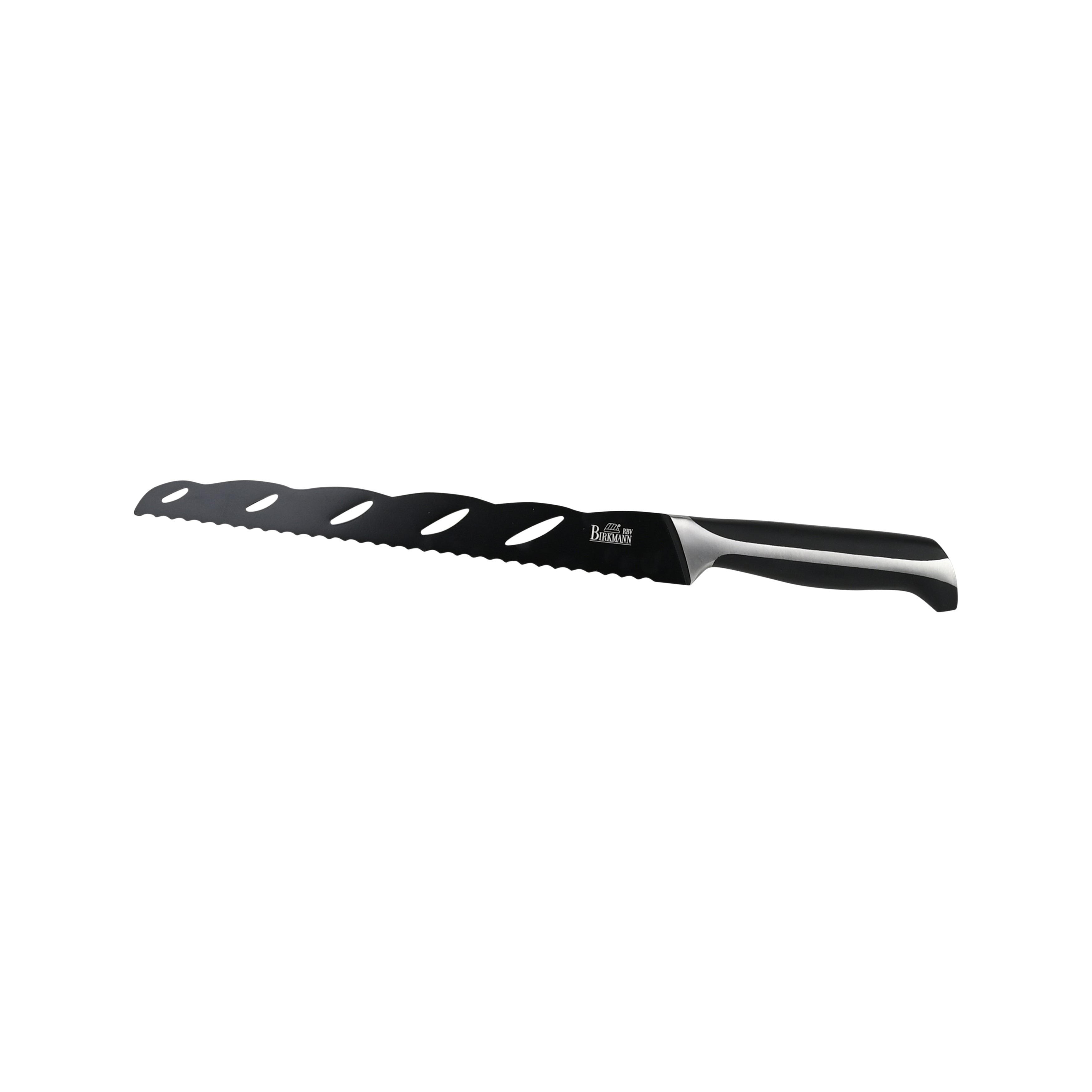 Baguette Set: Baguette baking pan and black stainless steel bread knife (blade 28 cm)
