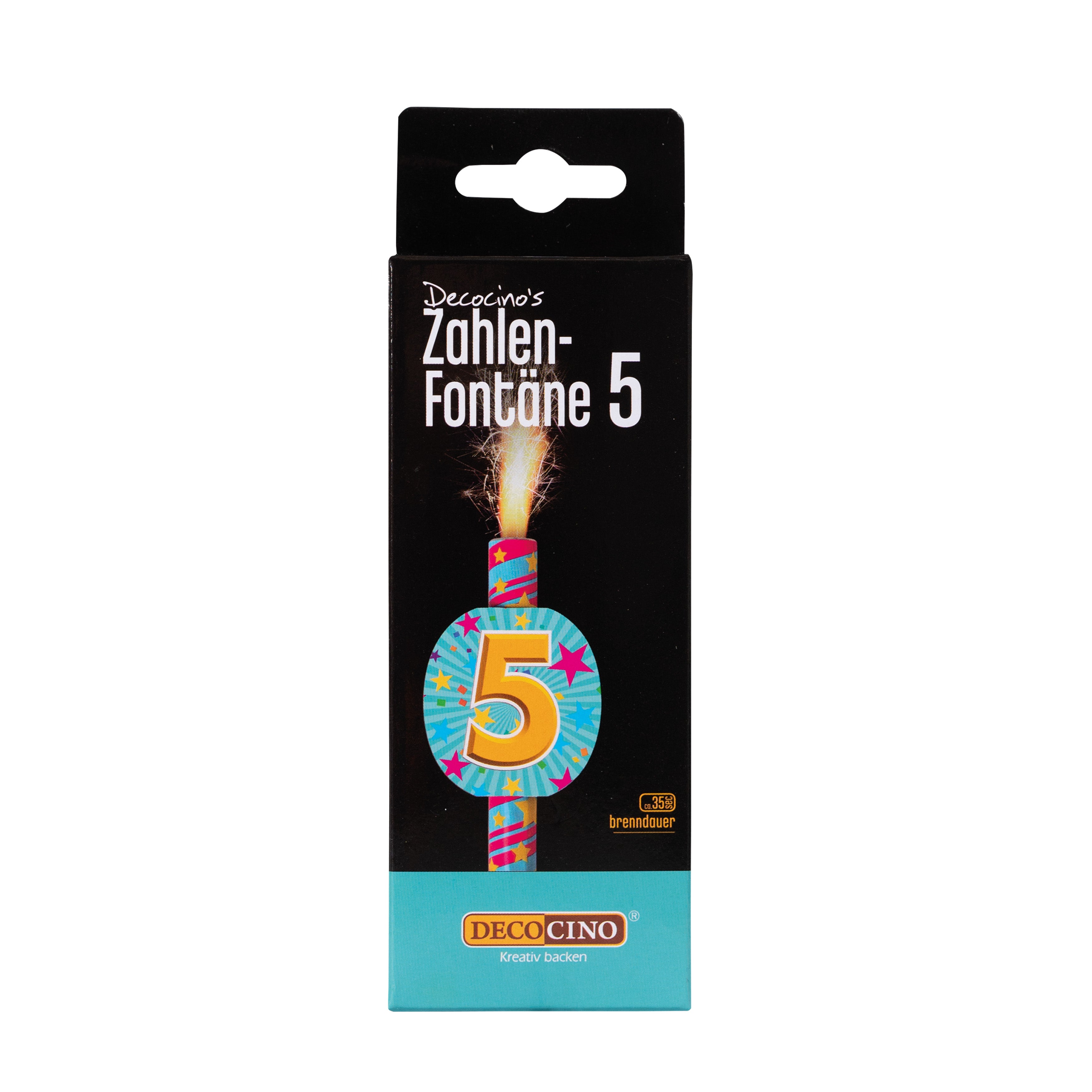Zahlenfontäne 5, z.B. zum Geburtstag