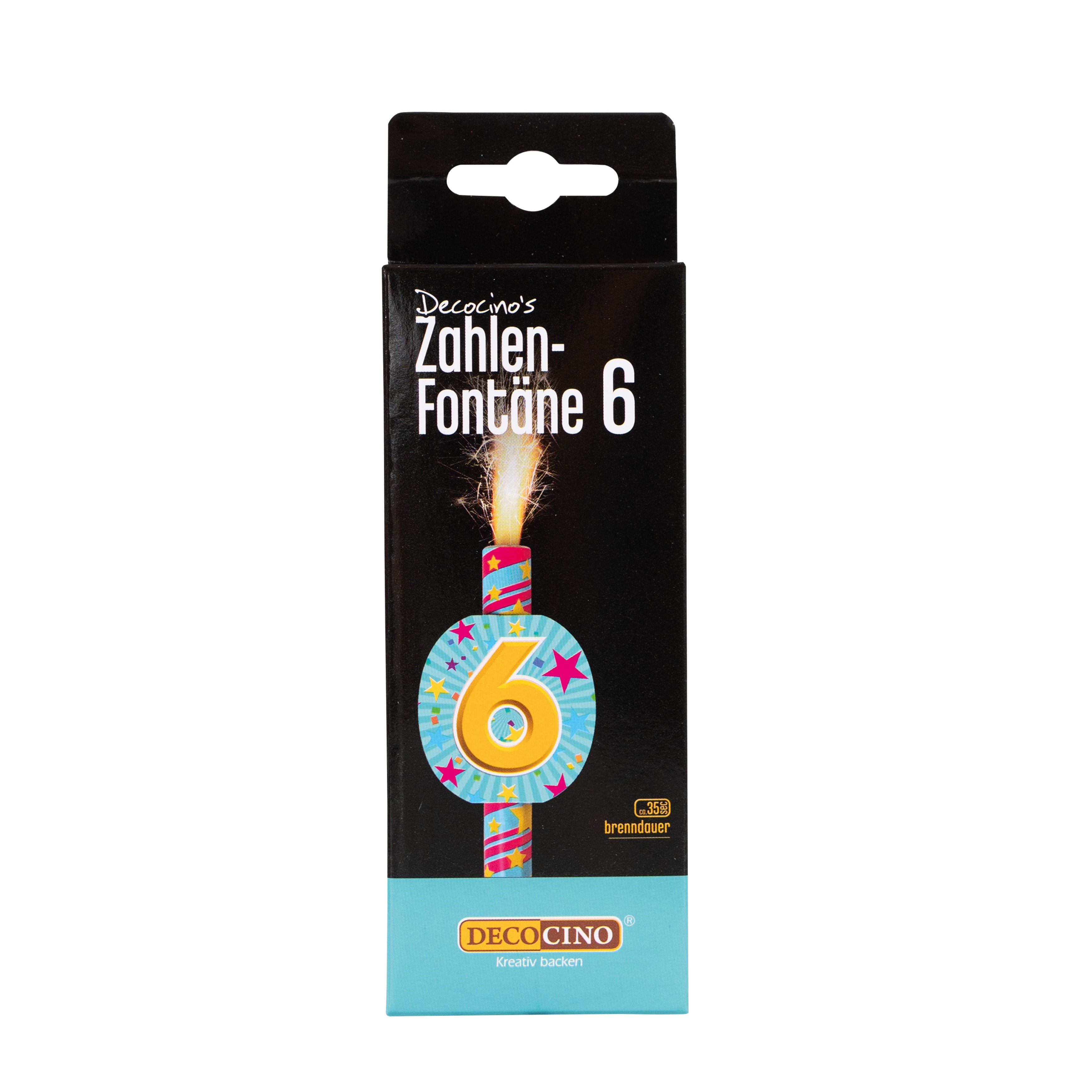 Zahlenfontäne 6, z.B. zum Geburtstag