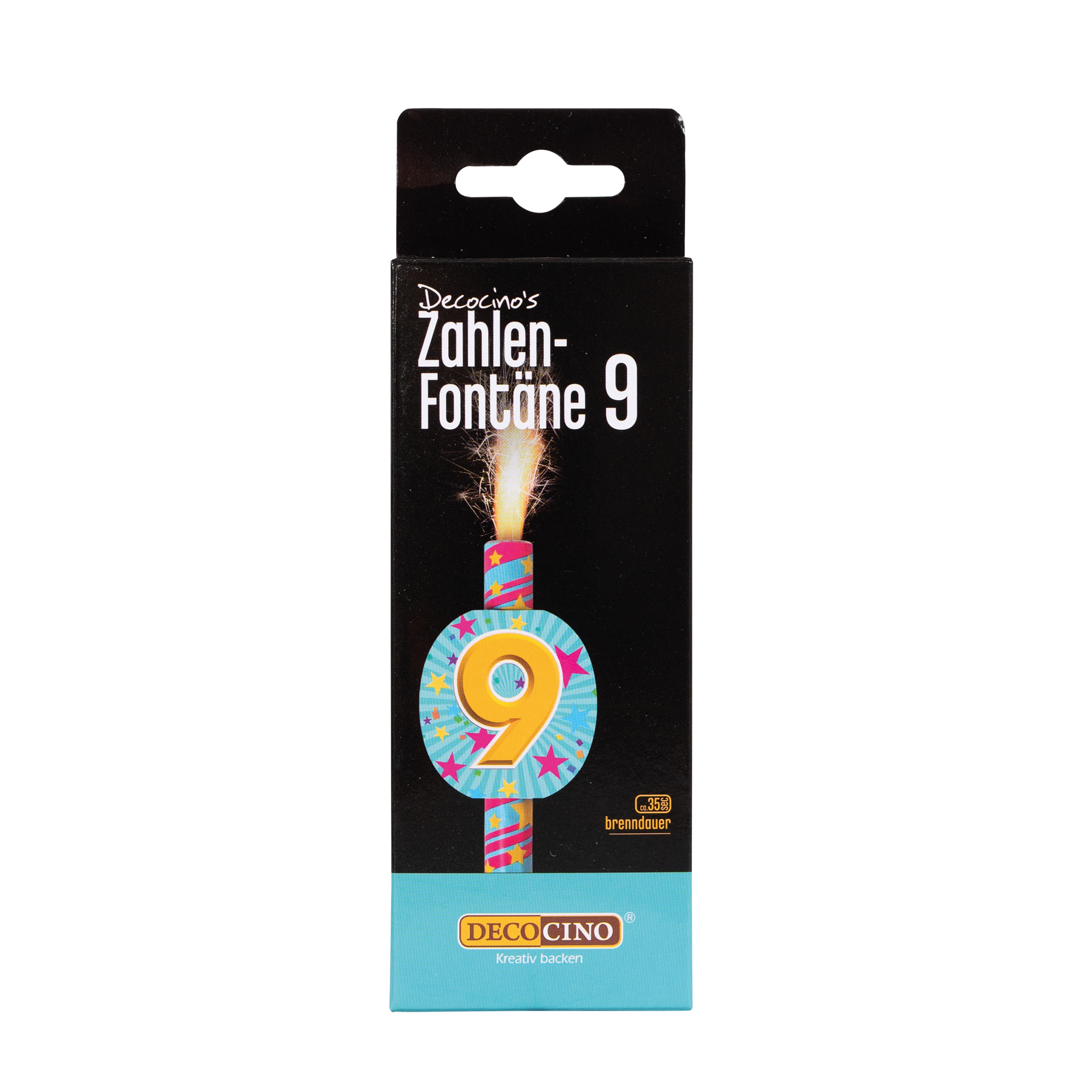 Zahlenfontäne 9, z.B. zum Geburtstag
