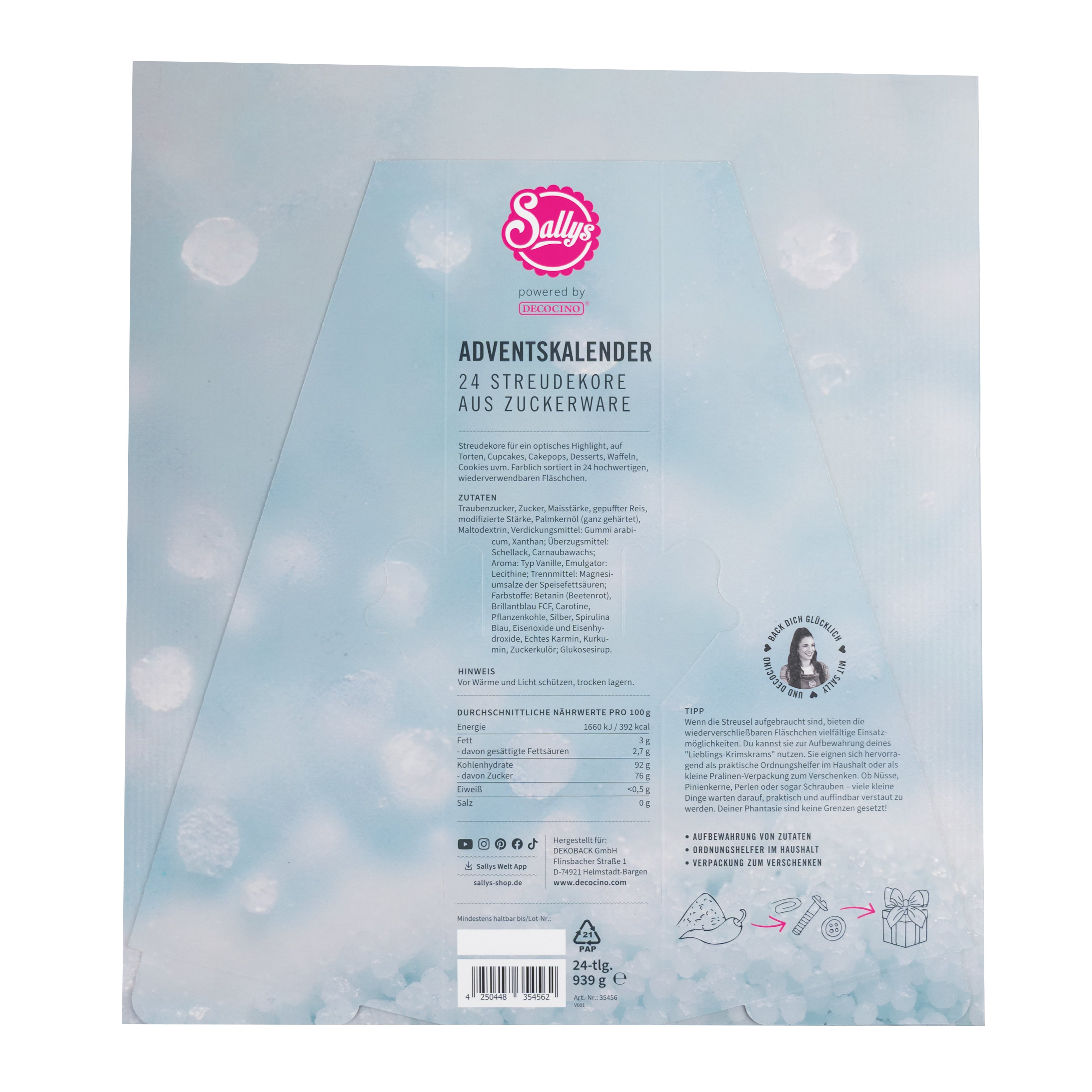 Adventskalender Sally powered by Decocino (939g) - limitierte Edition