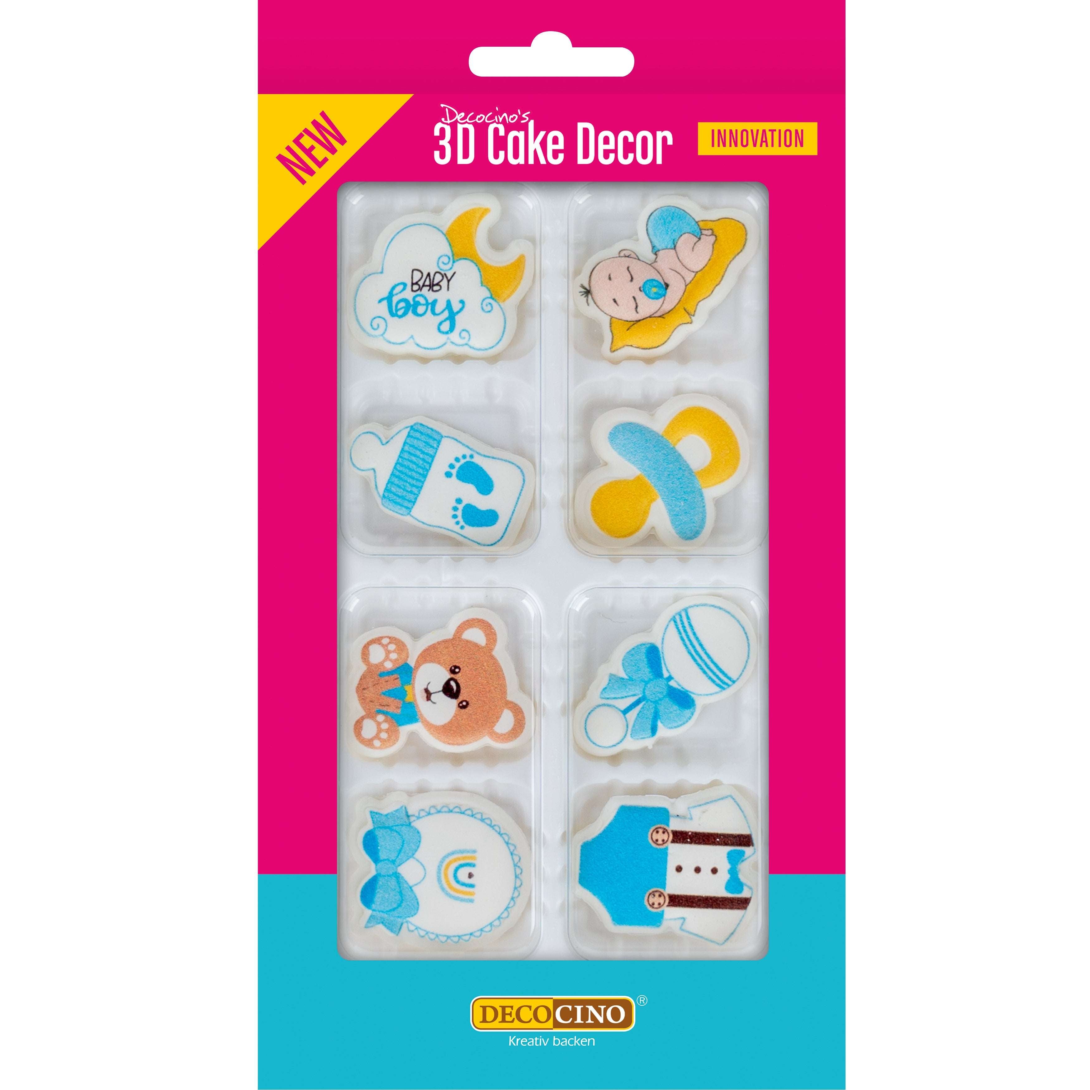 3D Cake Decor Baby hellblau (8 Stück)