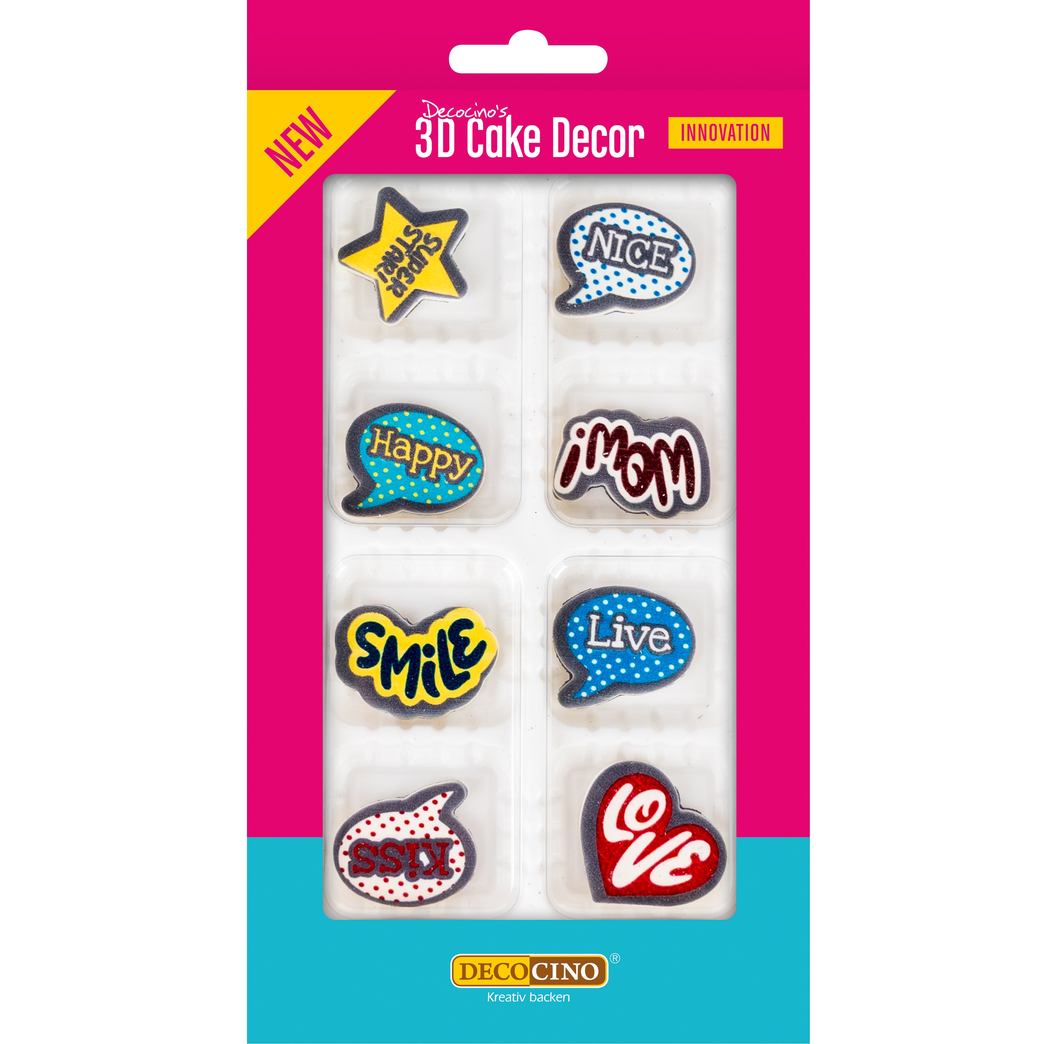 3D Cake Dekor Pop Art (8 Stück)