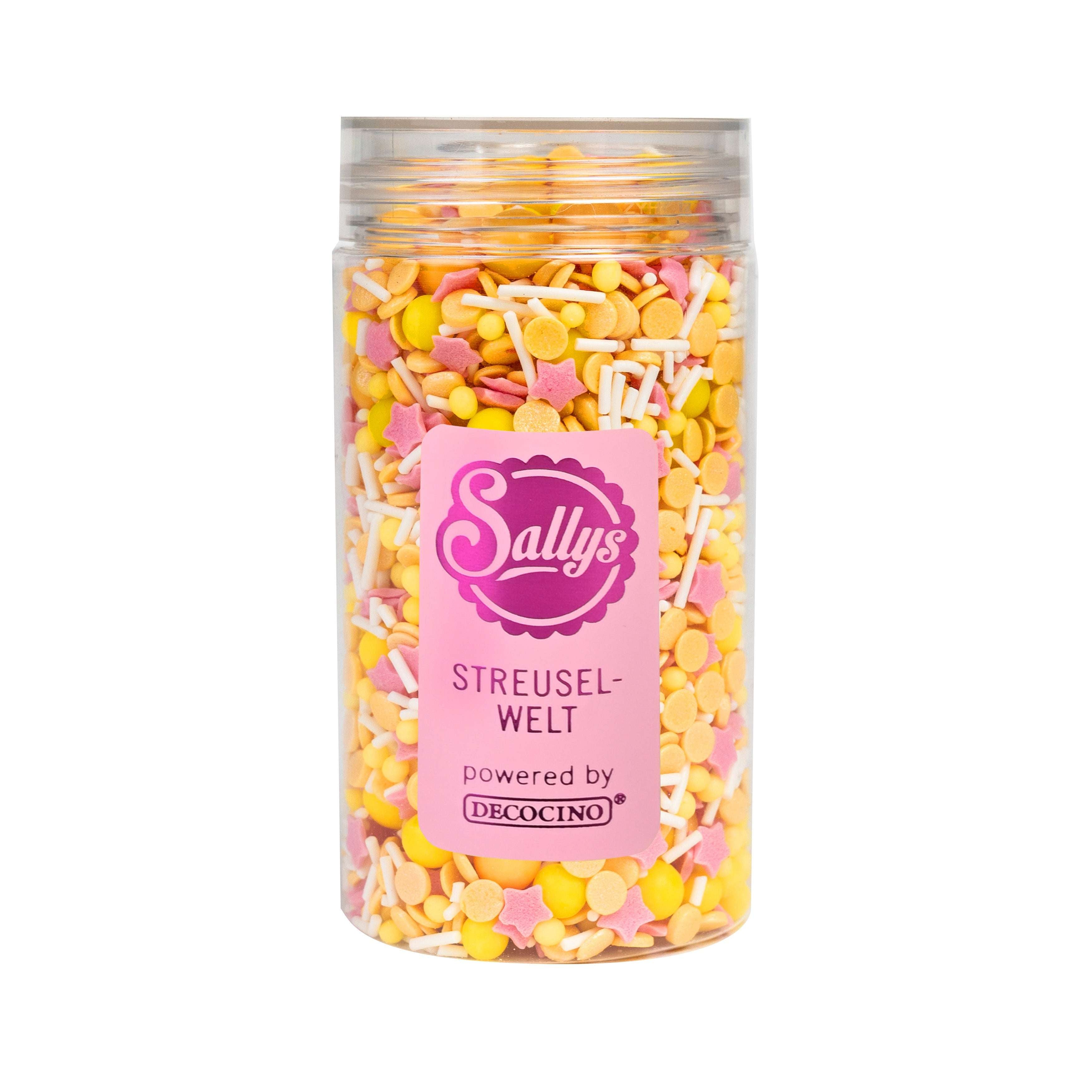 Sallys Streuselwelt – Summer Mix Streuselmix in transparenter Dose powered by Decocino