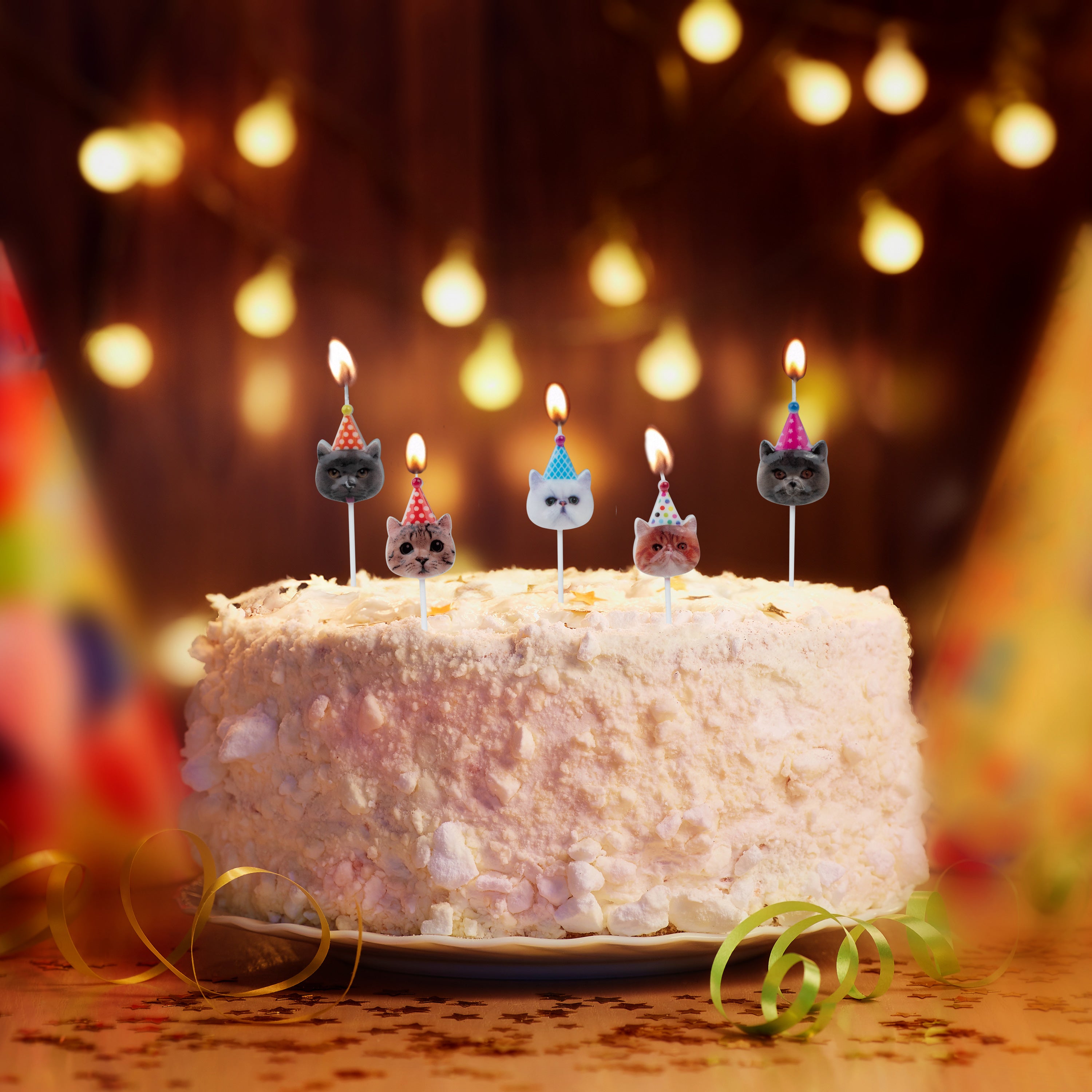 Candle Set Party Cats 5-piece by Amira