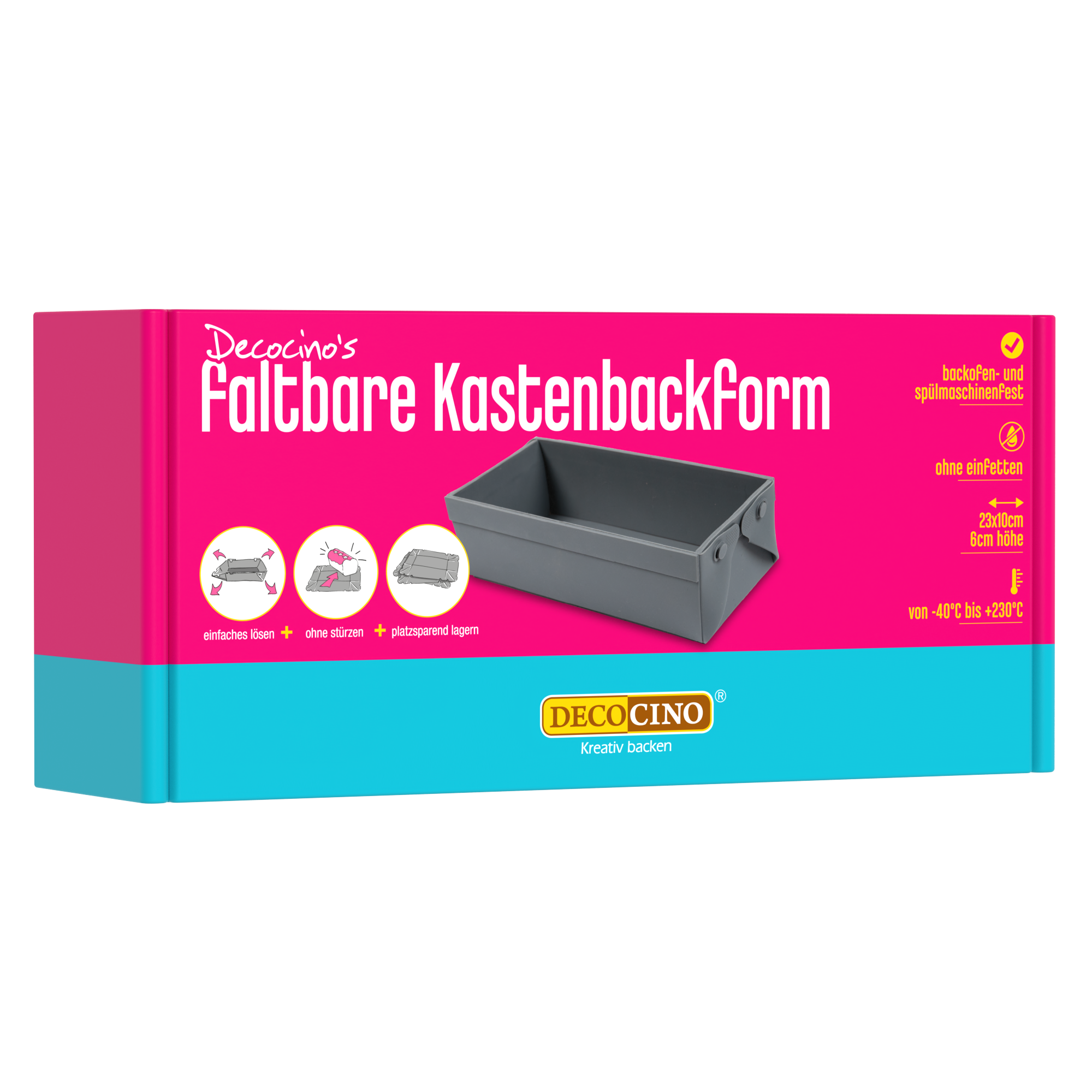 Faltbare Kastenbackform 23x10x6cm