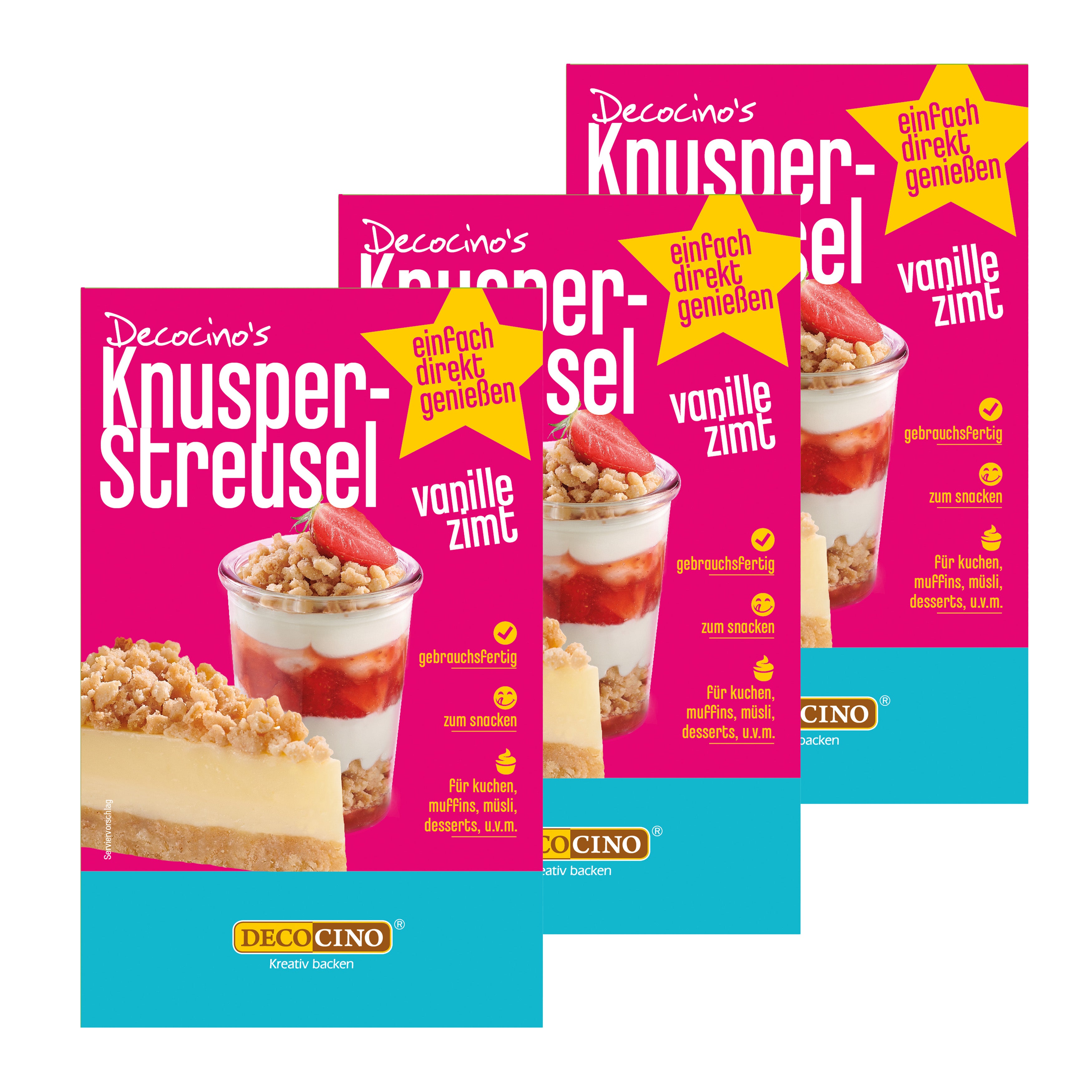 Knusperstreusel Vanille Zimt 3er Set (3x200g)