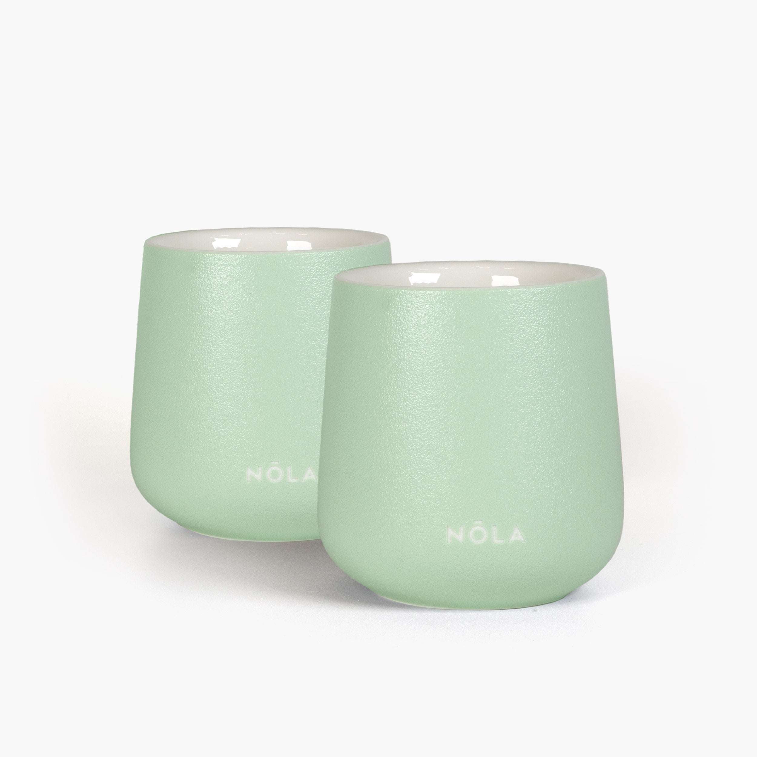 Doppelwandige Keramik-Teebecher 2er-Set (mintgrün) Nola