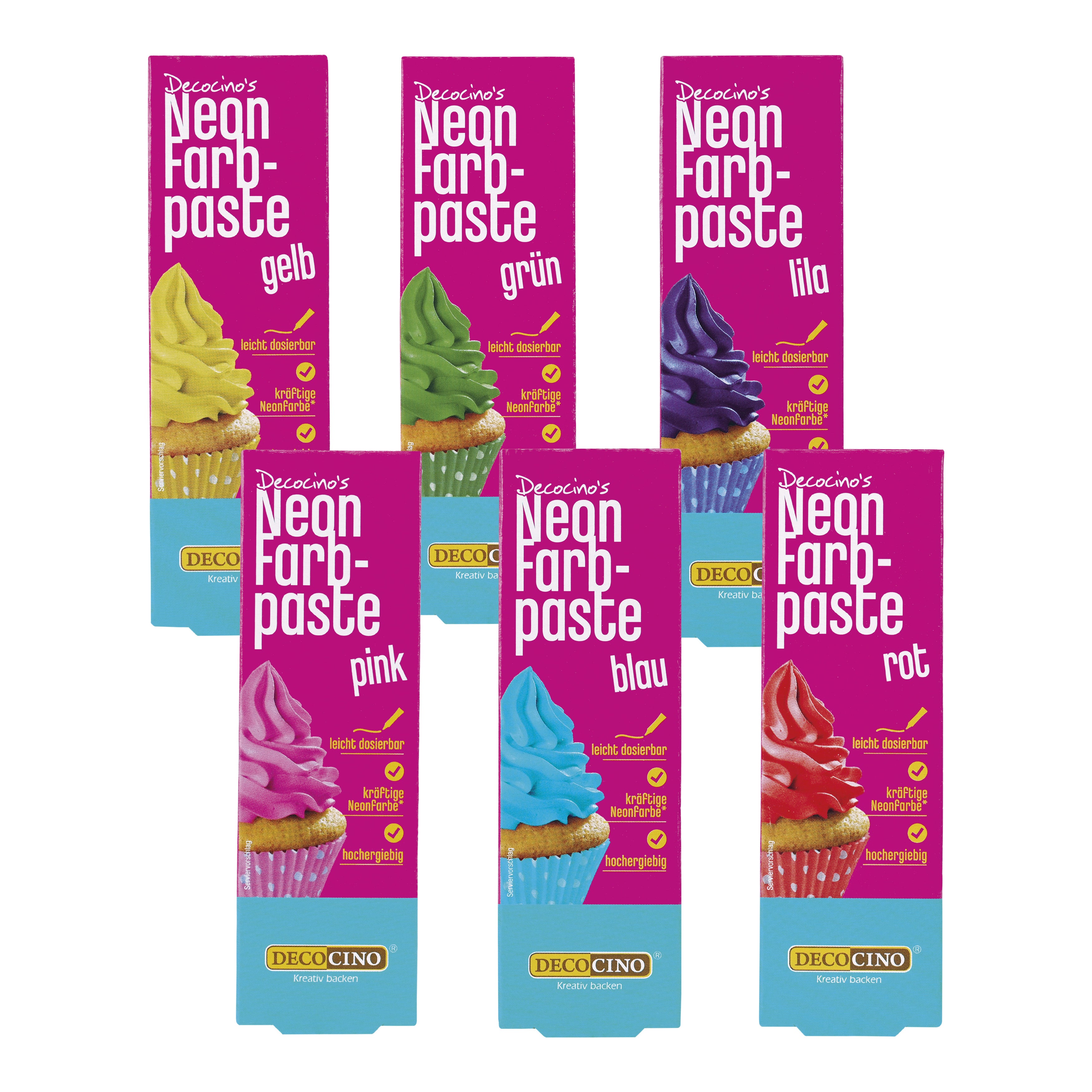 Neon Farbpasten-Set, 6-tlg. (6x25g)