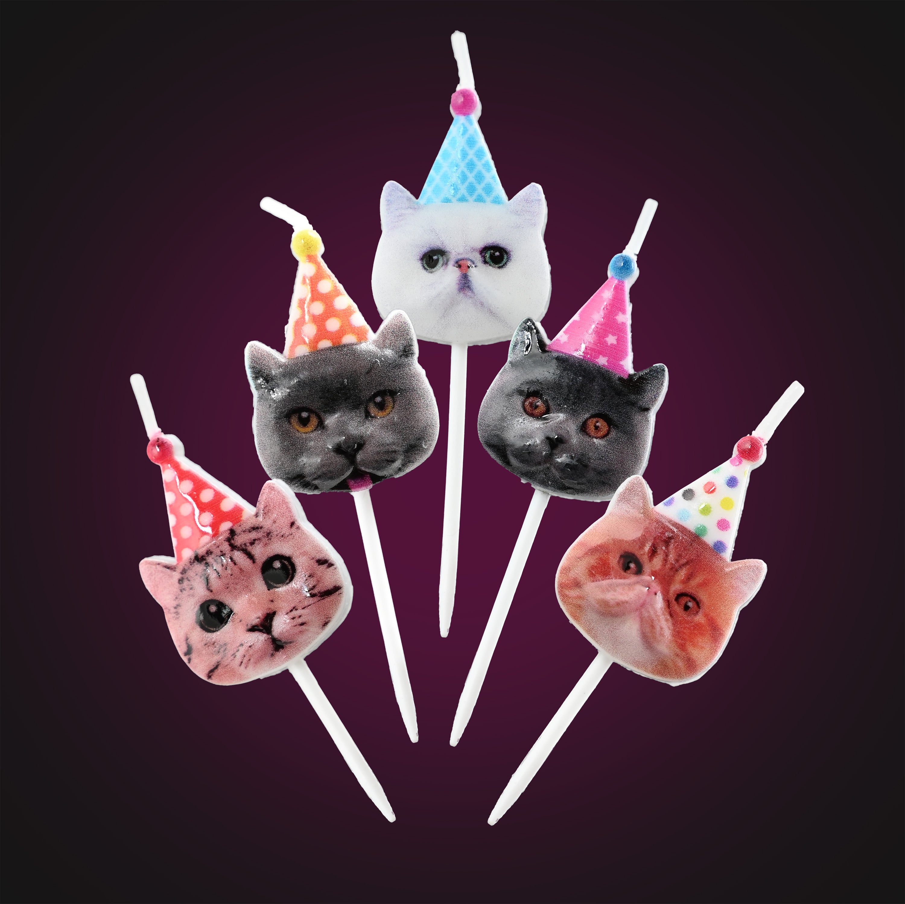 Candle Set Party Cats 5-piece by Amira