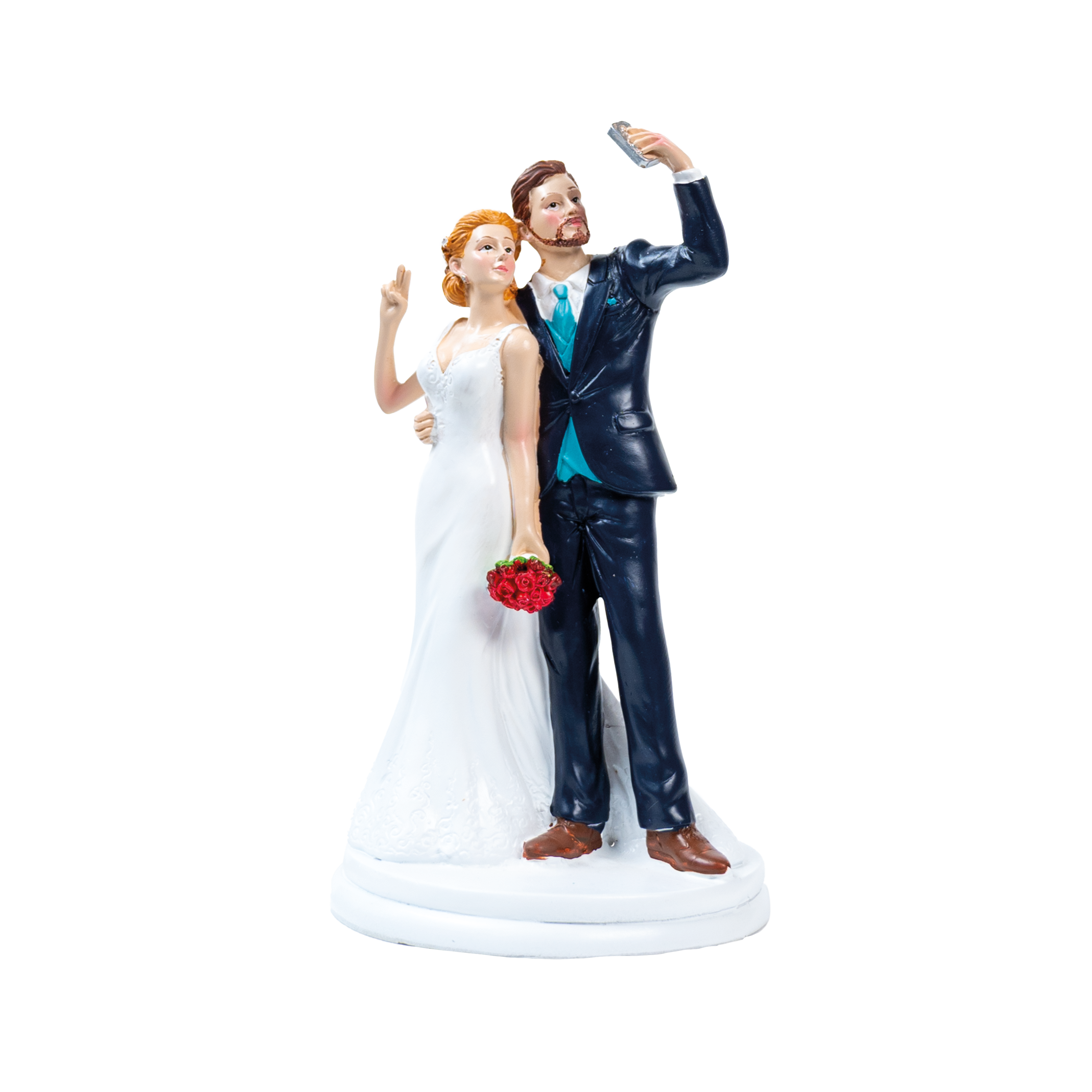 Tortenfigur Brautpaar "Selfie Liebe" 20cm
