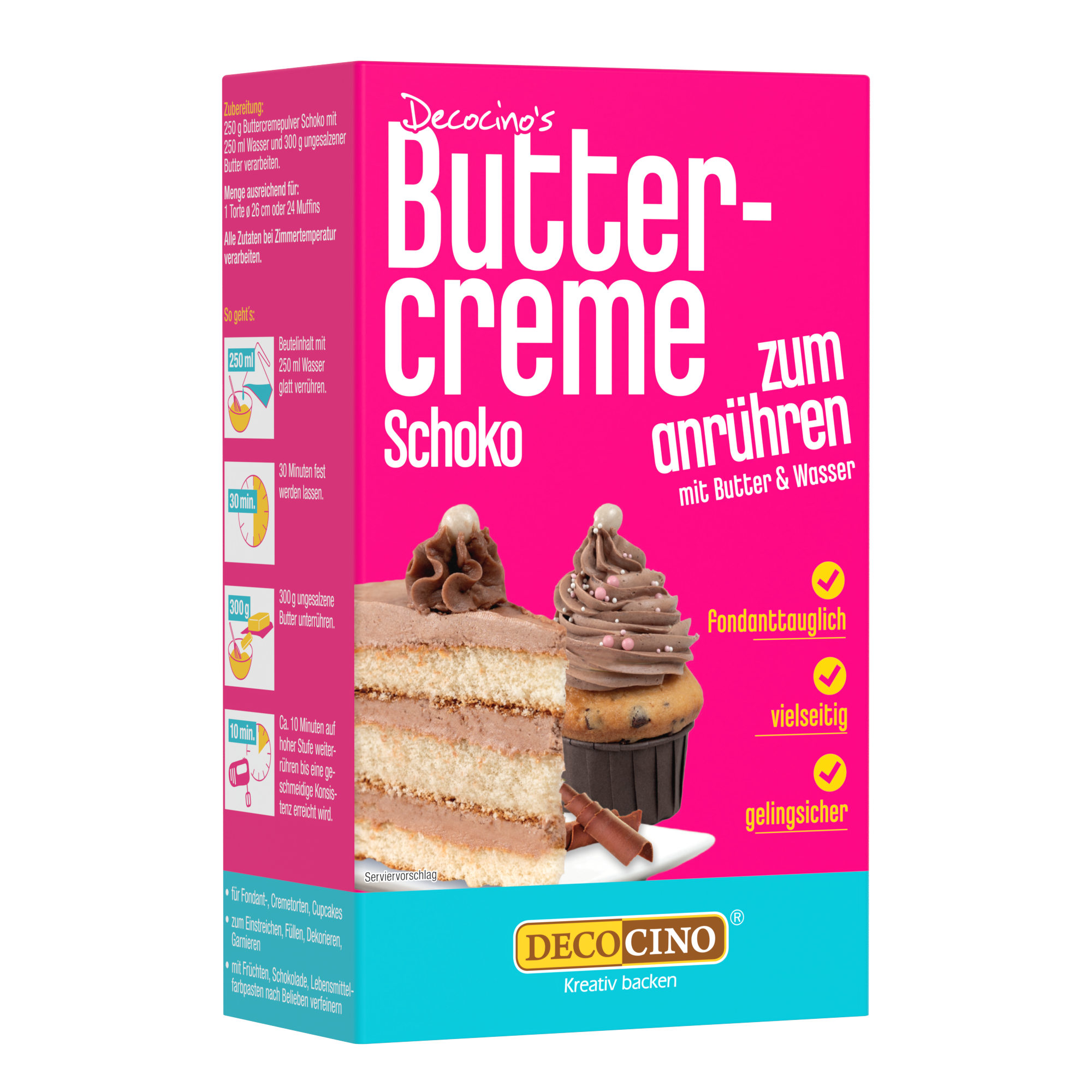 Buttercreme Schoko zum Anrühren (250g)