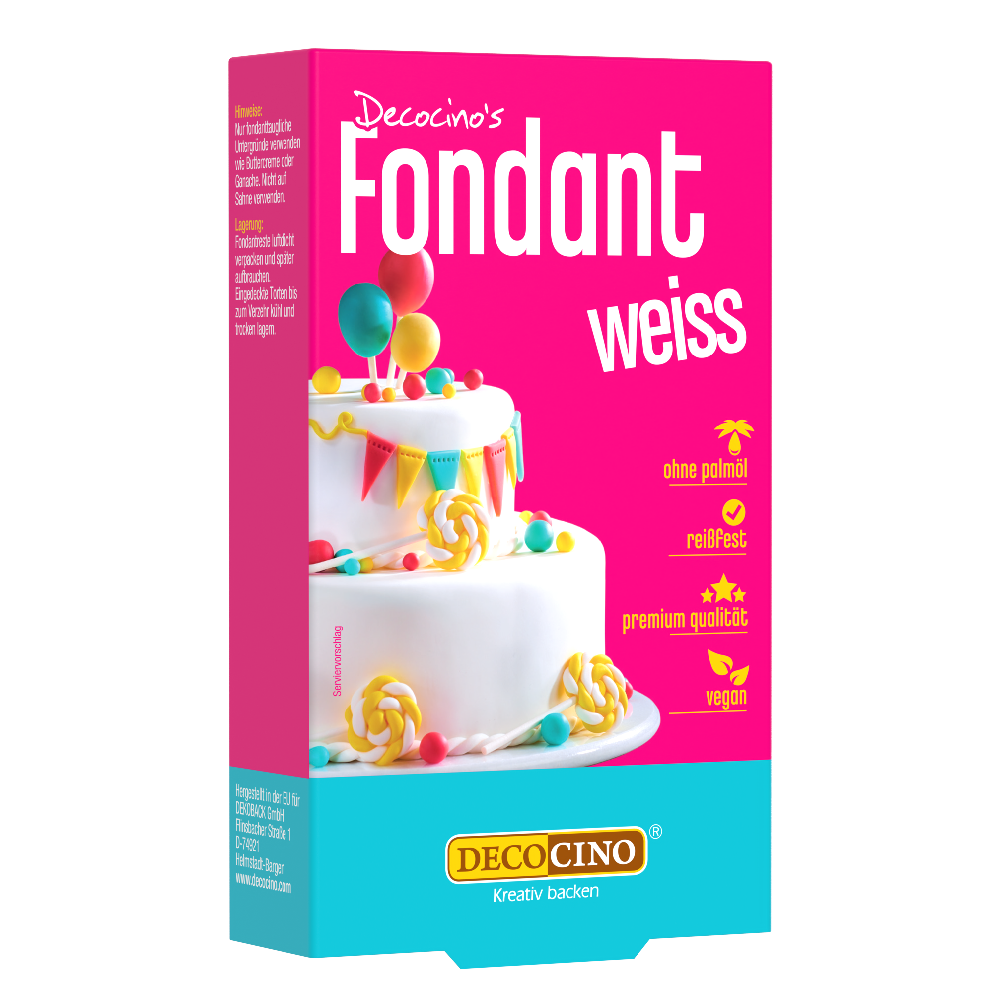Weißer Fondant zum backen von decocino