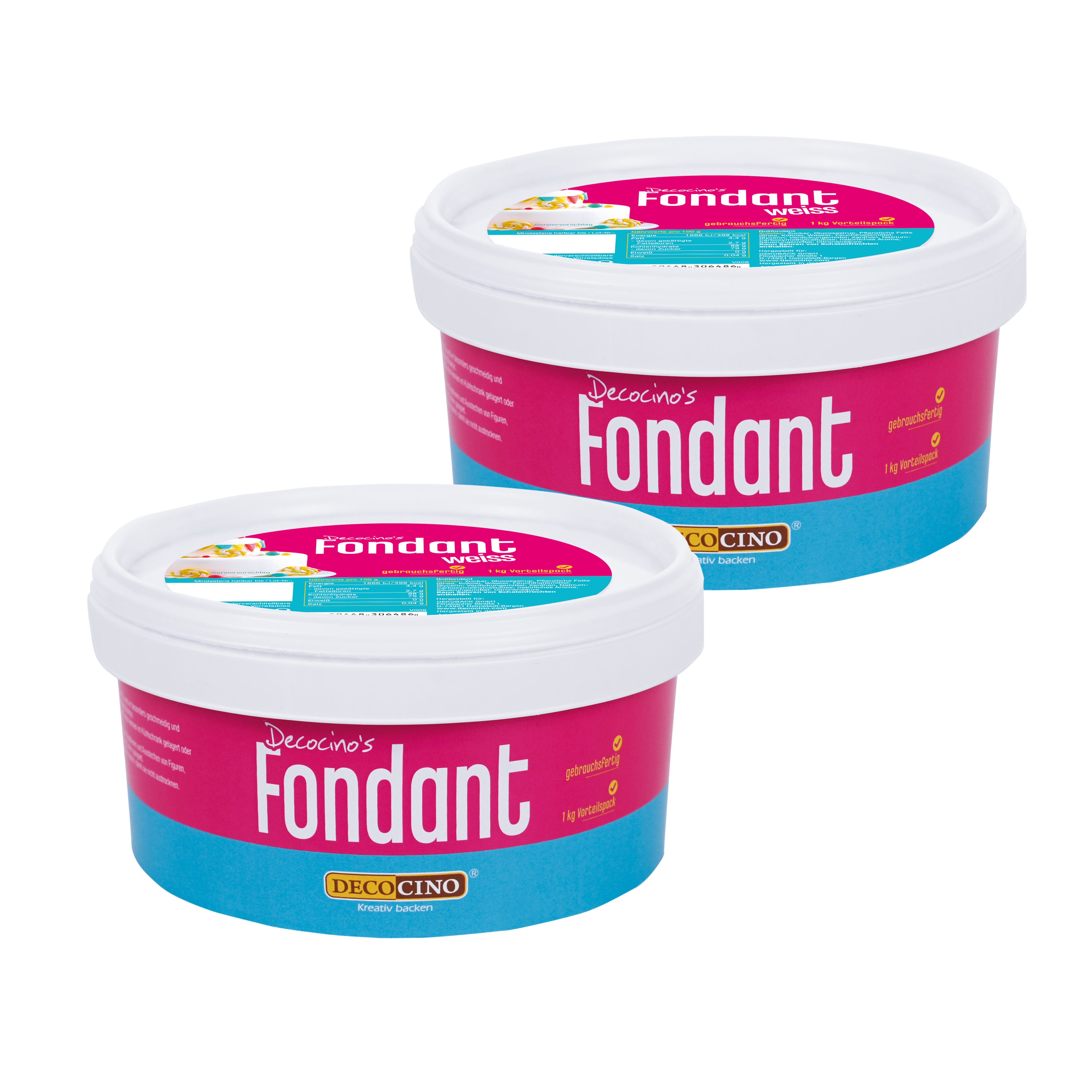 Rollfondant Weiß (1-kg-Vorratsdose) 2er Set
