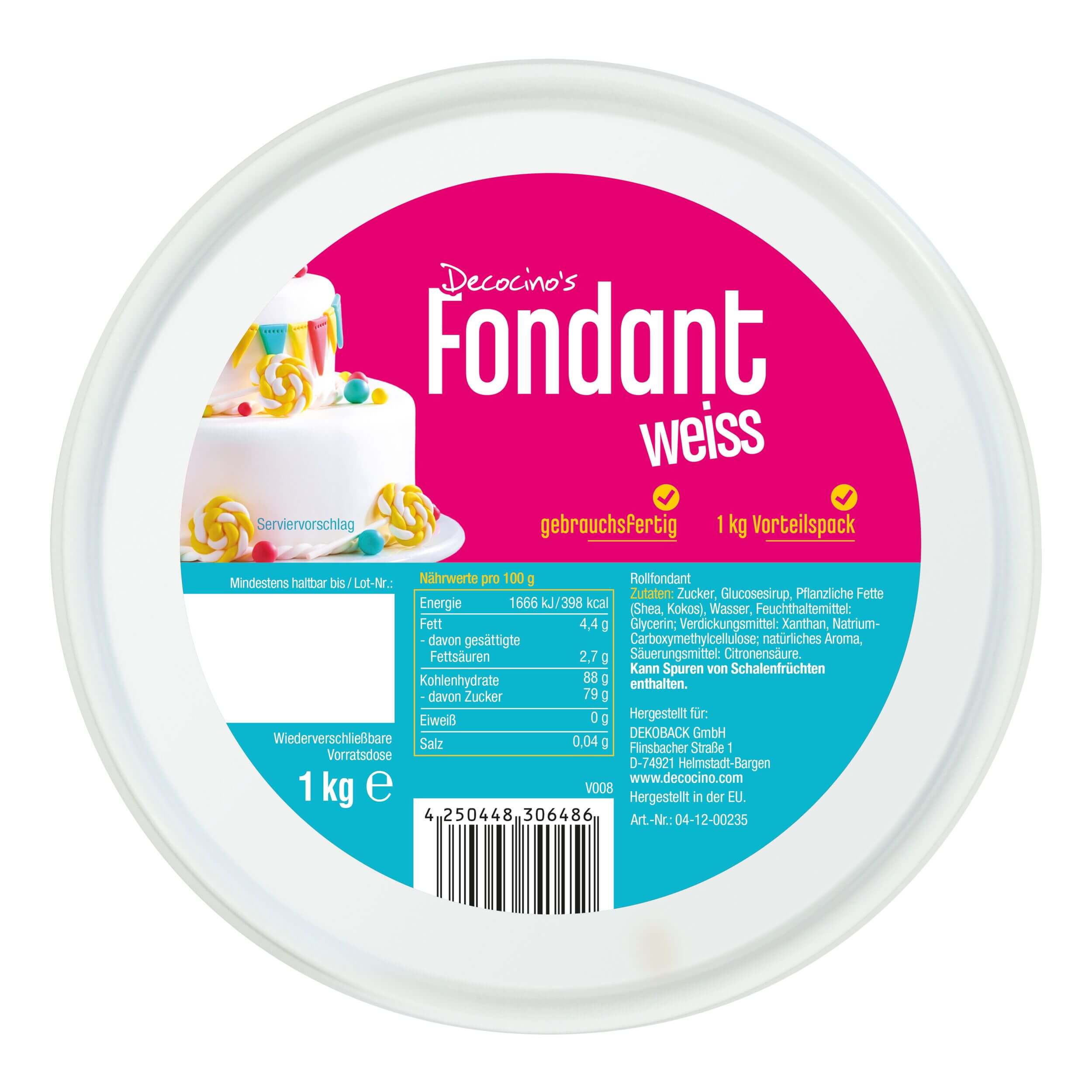 Rollfondant Weiß (1-kg-Vorratsdose)