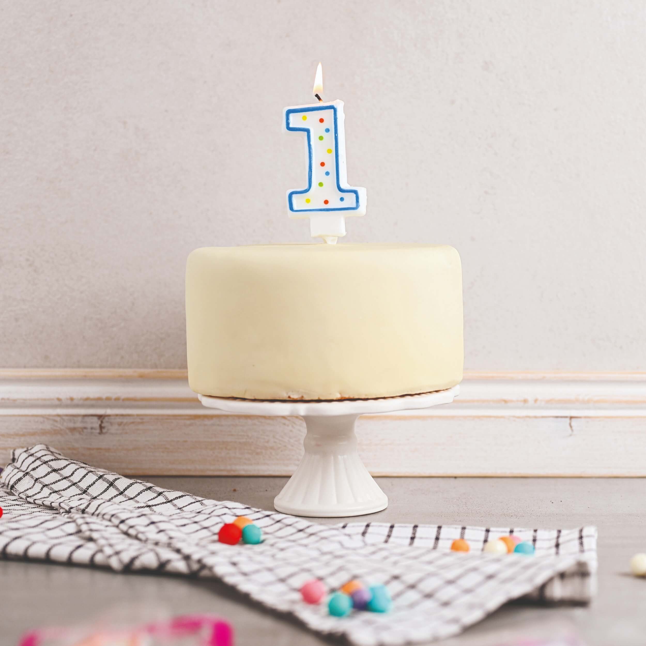Zahlenkerze 1, z.B. zum Geburtstag
