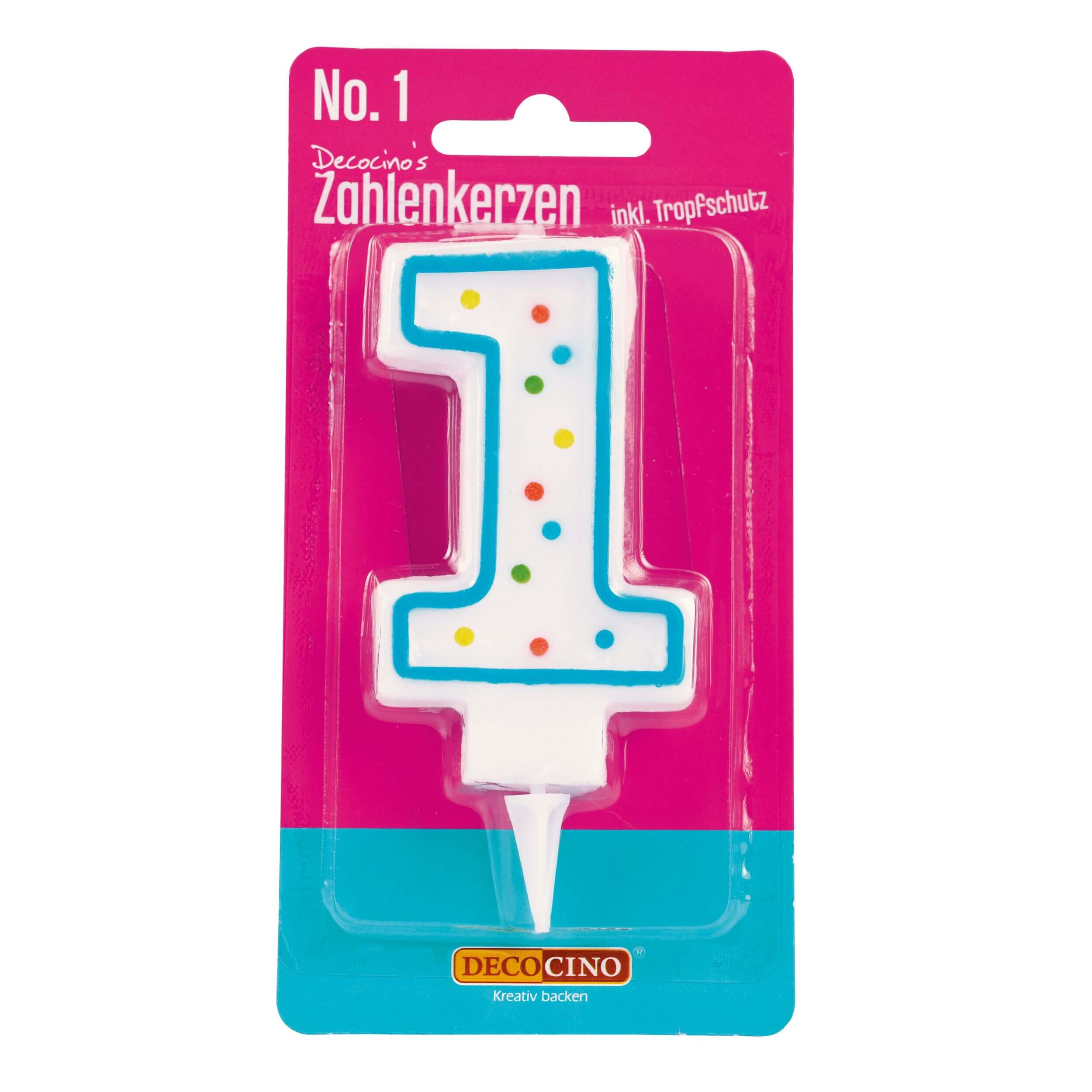Zahlenkerze 1, z.B. zum Geburtstag