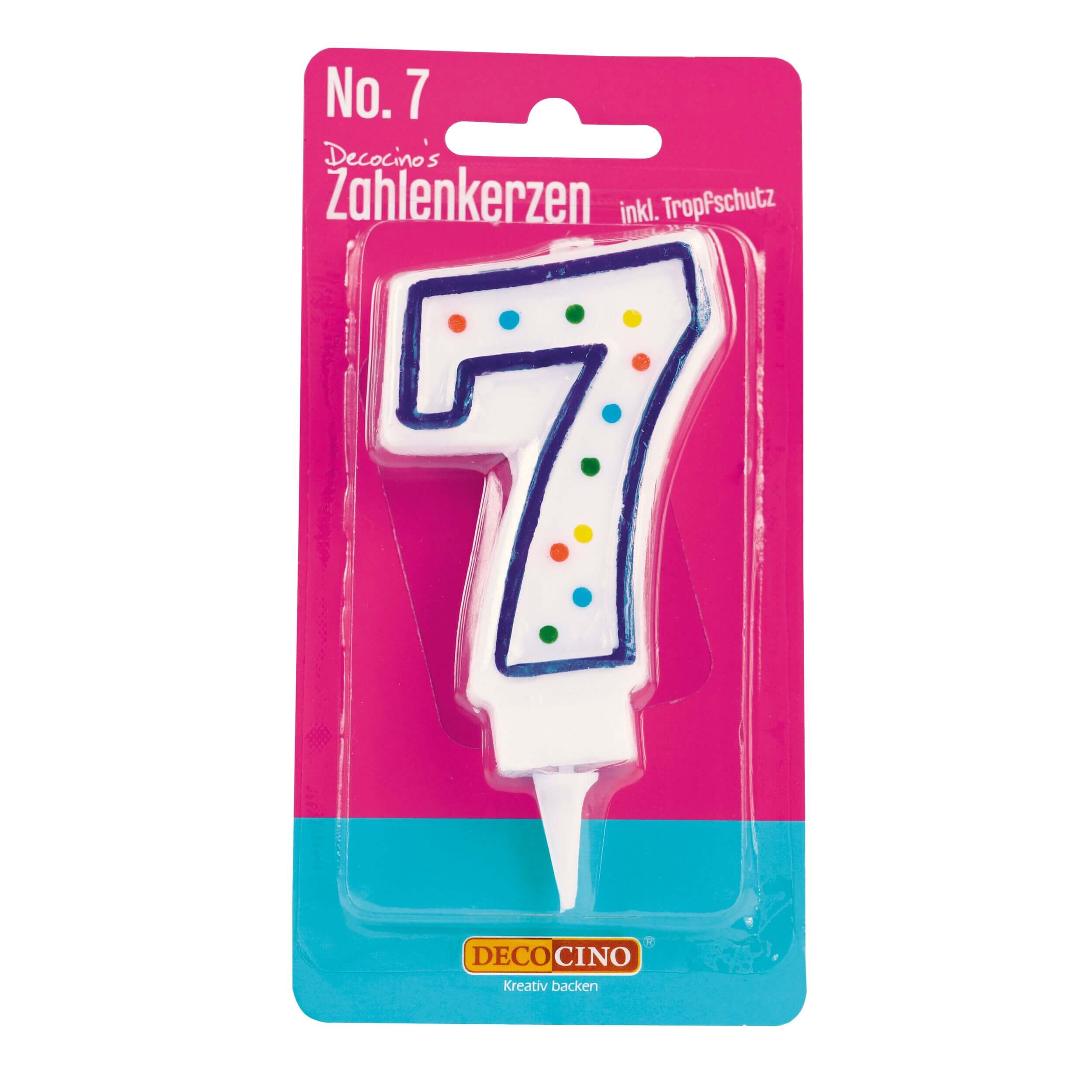 Zahlenkerze 7, z.B. zum Geburtstag
