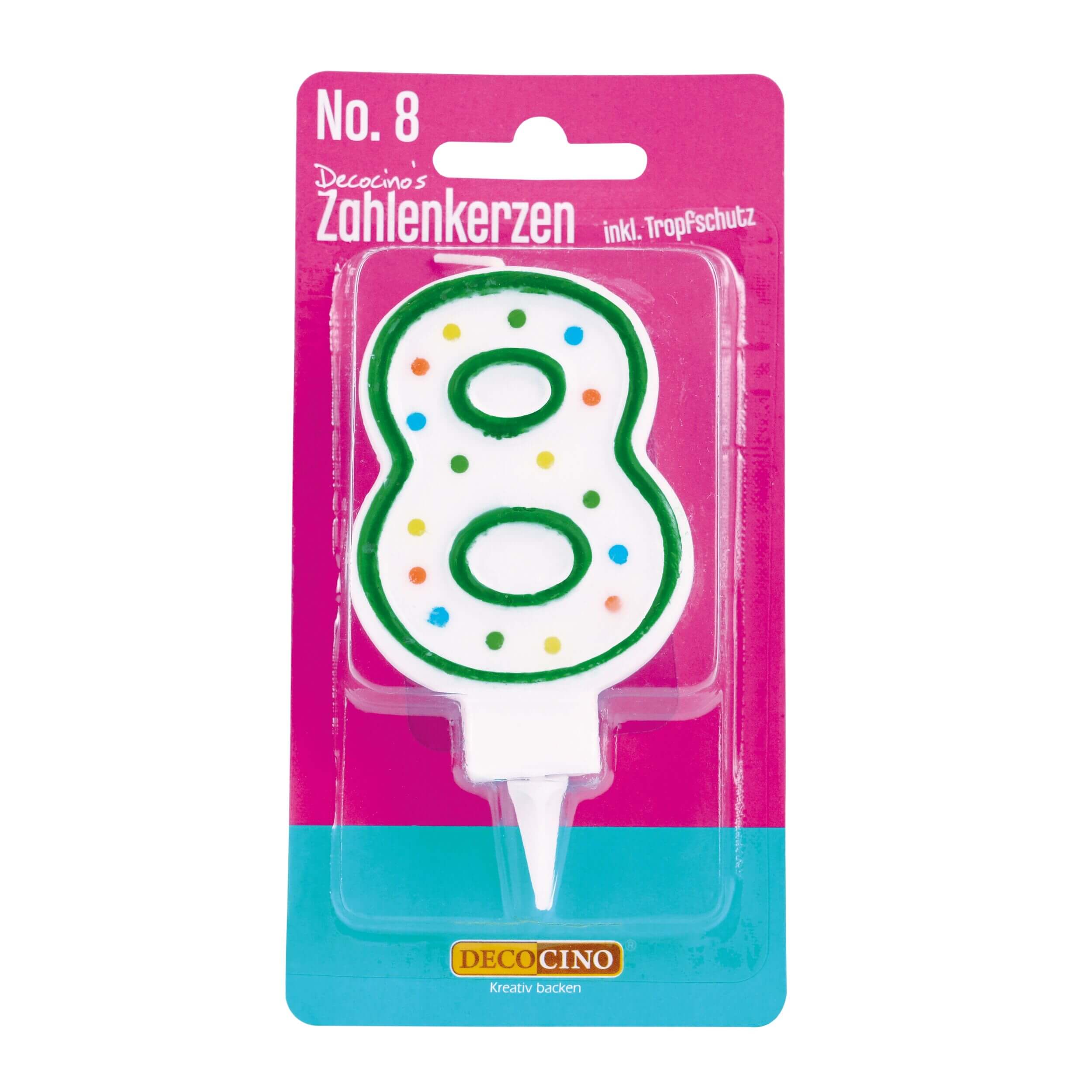 Zahlenkerze 8, z.B. zum Geburtstag
