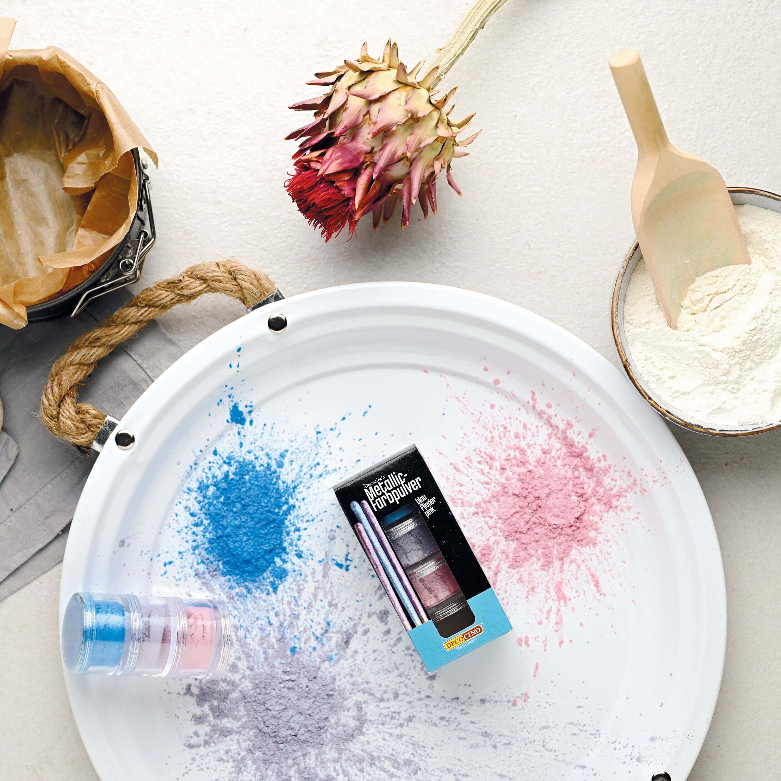 Color powder set of 3 blue/lilac/pink (3 x 2g)