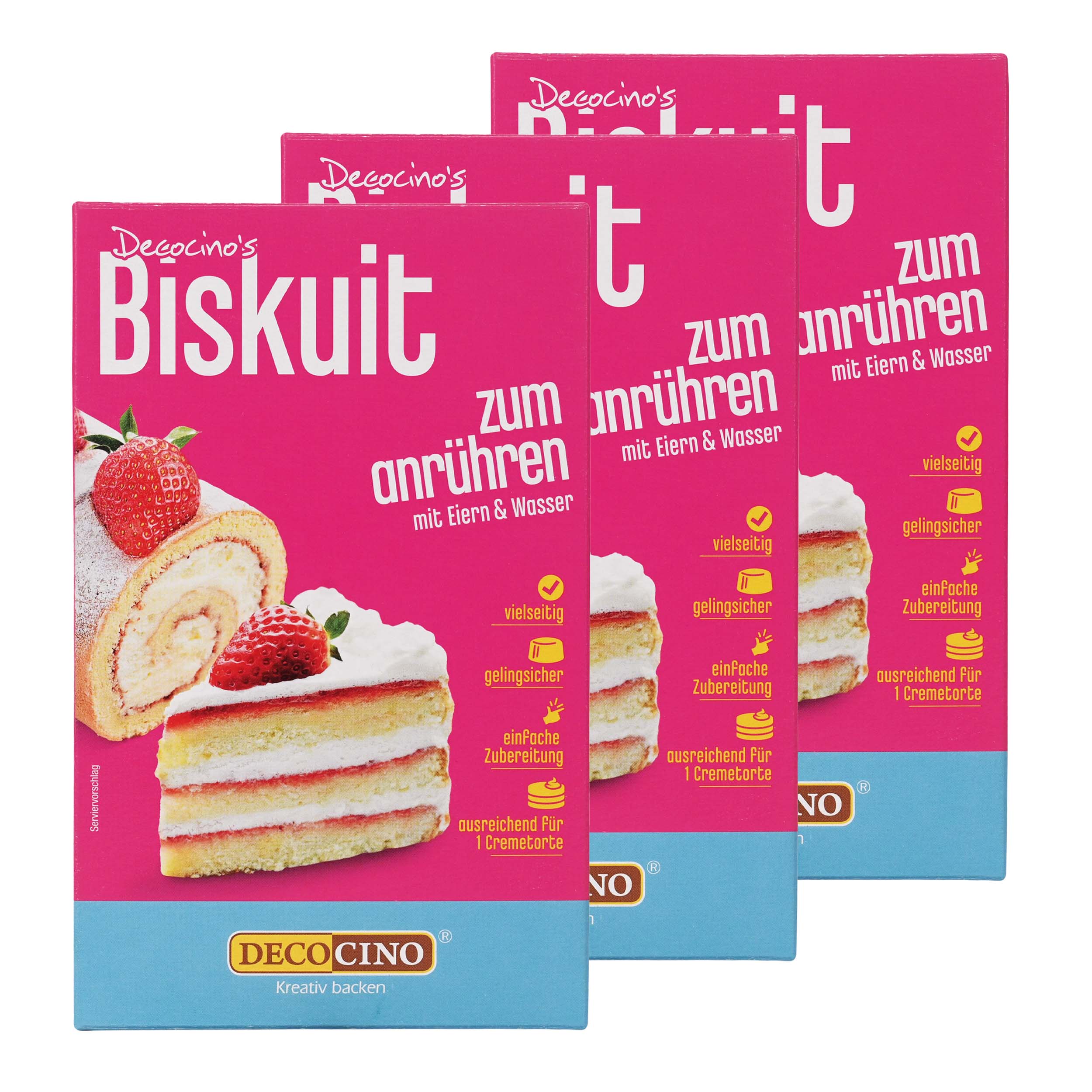 Biskuit Backmischung 3er-Set (3x250g)