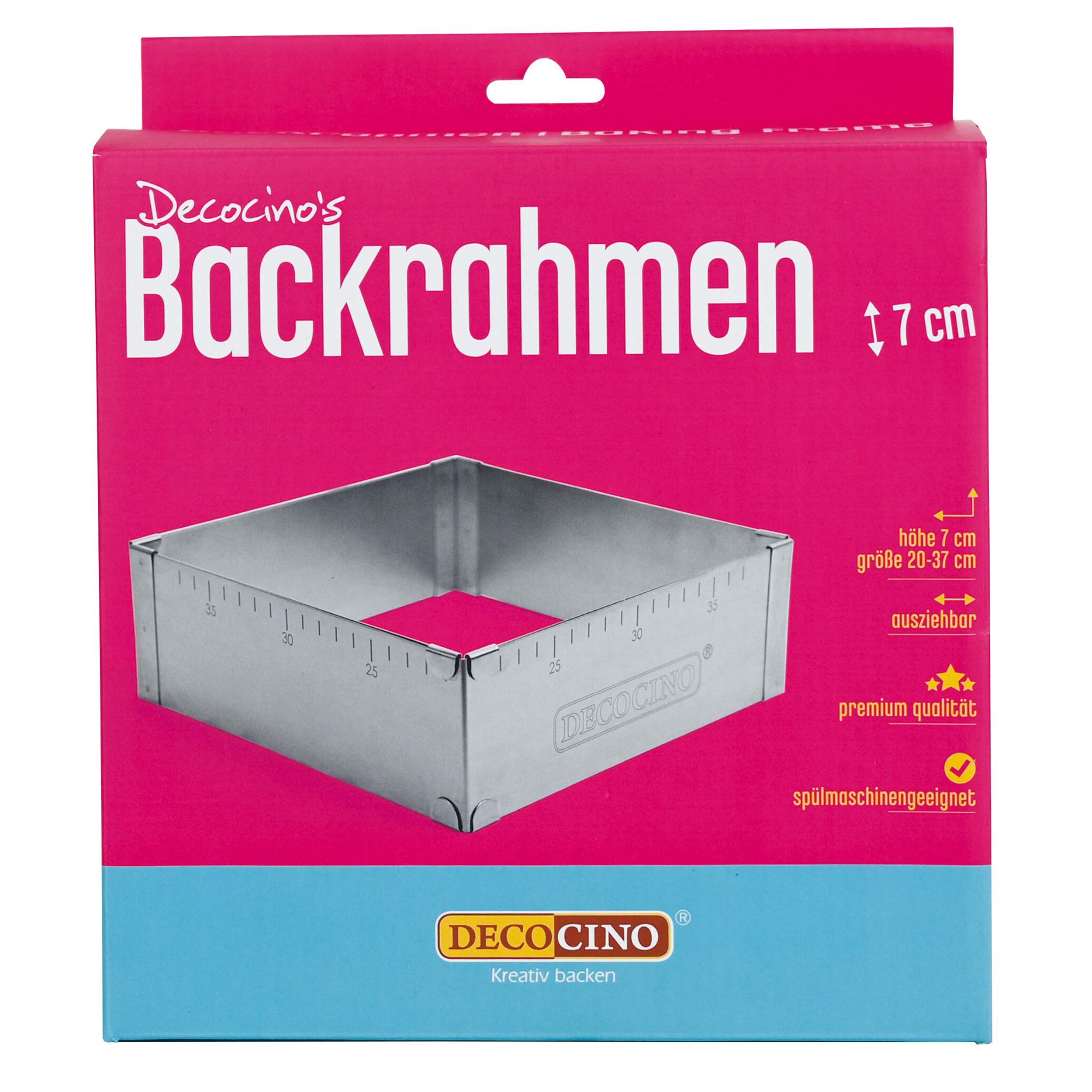 SET: Backrahmen (7cm Höhe) + Tortenring (5cm Höhe)