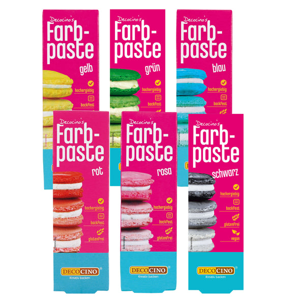 Farbpasten-Set, 6-tlg. (6x20g) Decocino