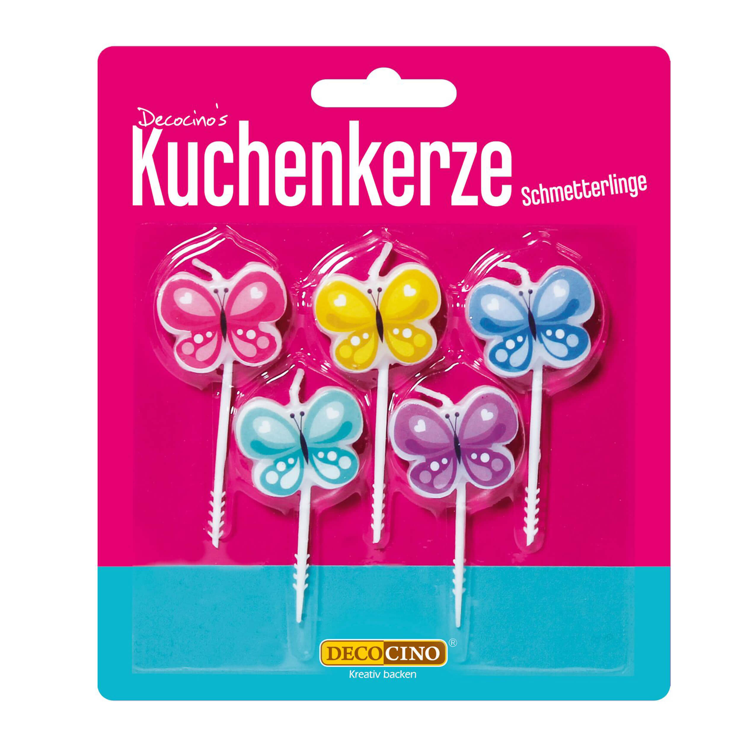Kuchenkerze Schmetterlinge (5 Stück)