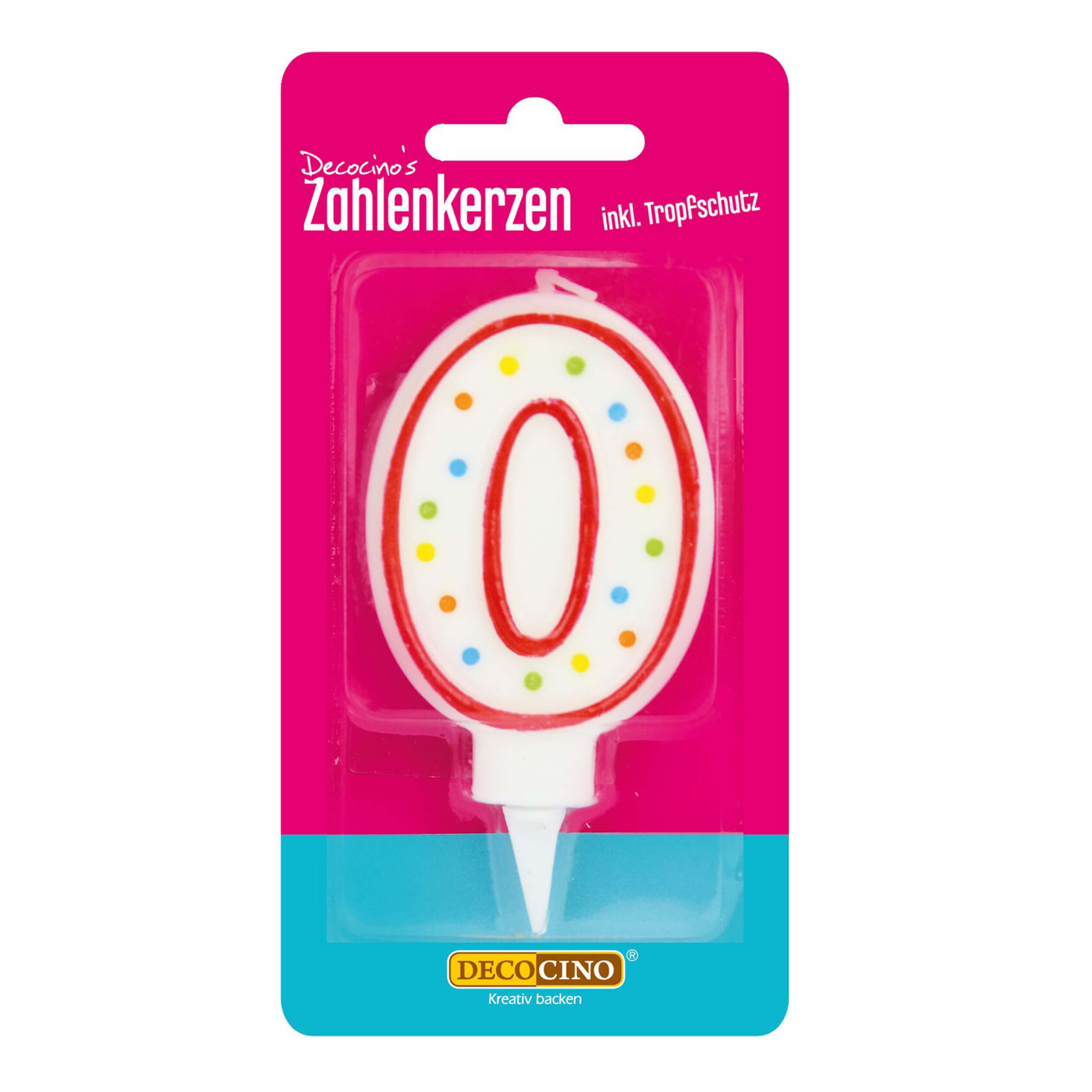 Zahlenkerze 0, z.B. zum Geburtstag