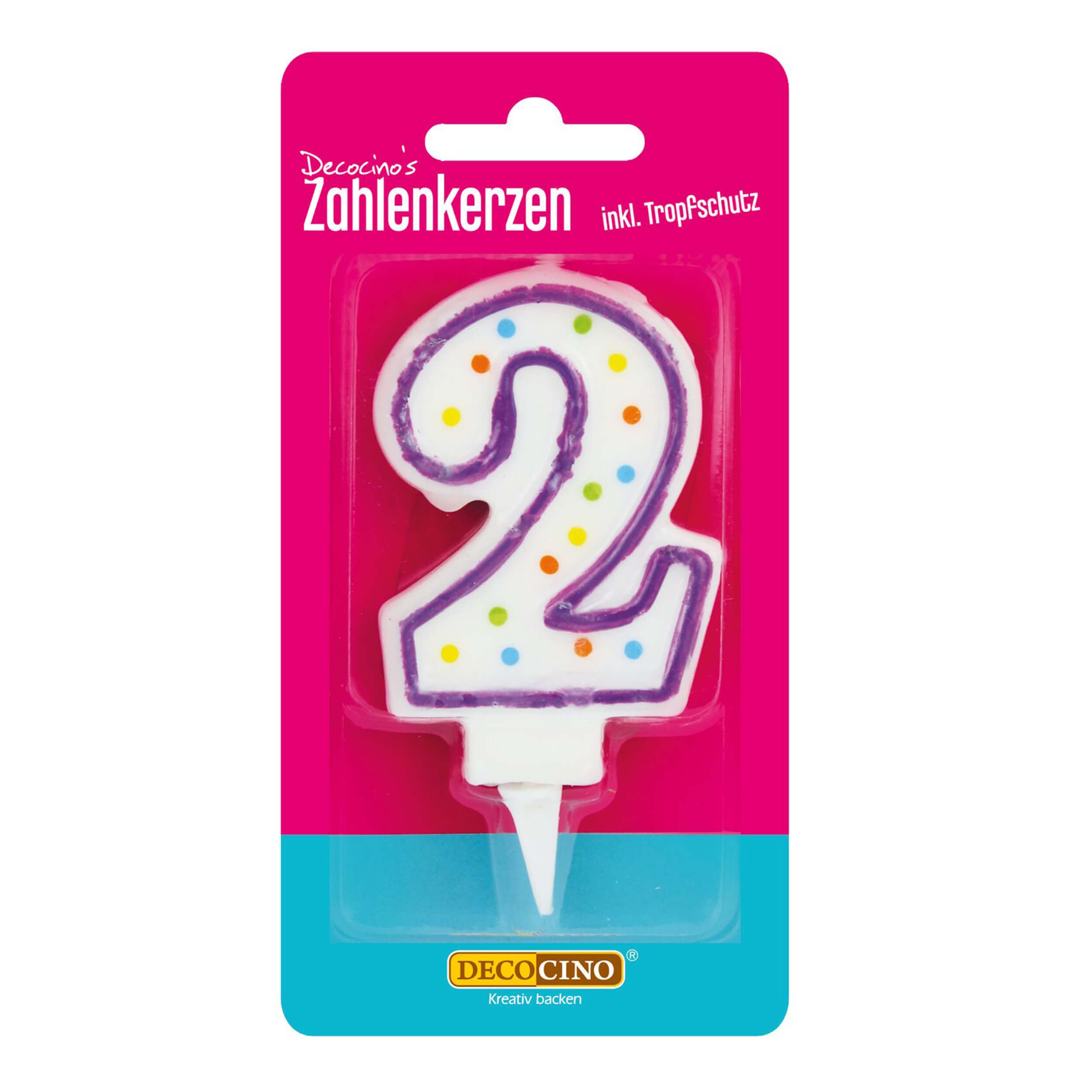 Zahlenkerze 2, z.B. zum Geburtstag