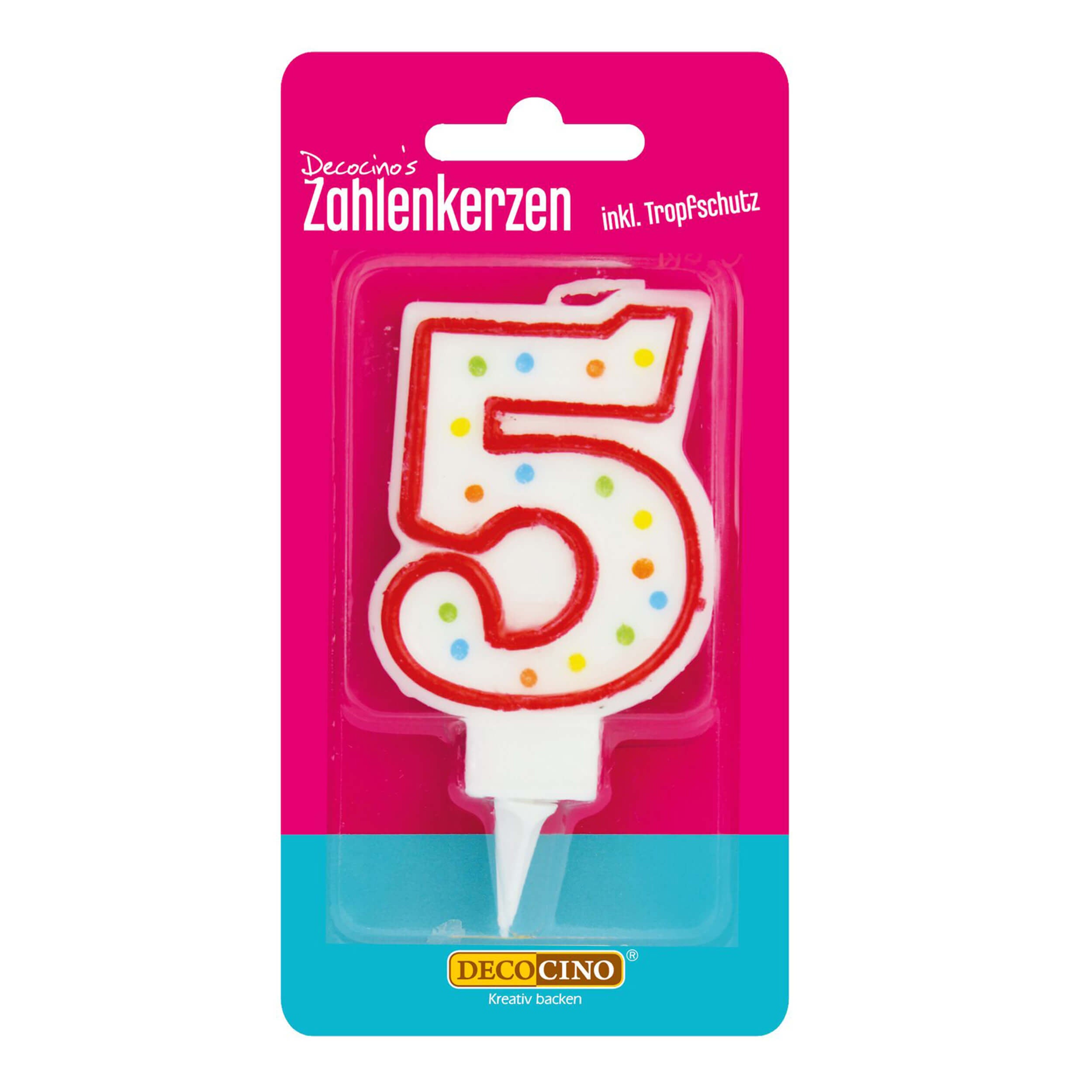 Zahlenkerze 5, z.B. zum Geburtstag