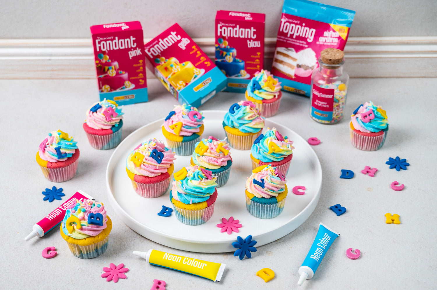 Bunte Schulanfang Cupcakes
