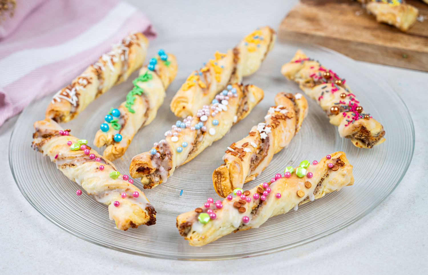 Nuss-Blätterteigstangen