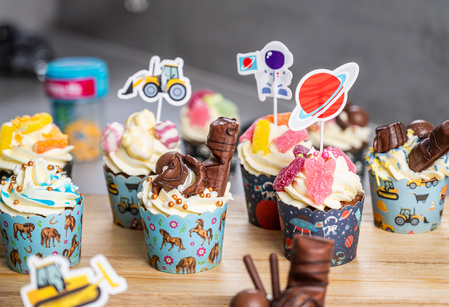 Kindergeburtstag-Cupcakes