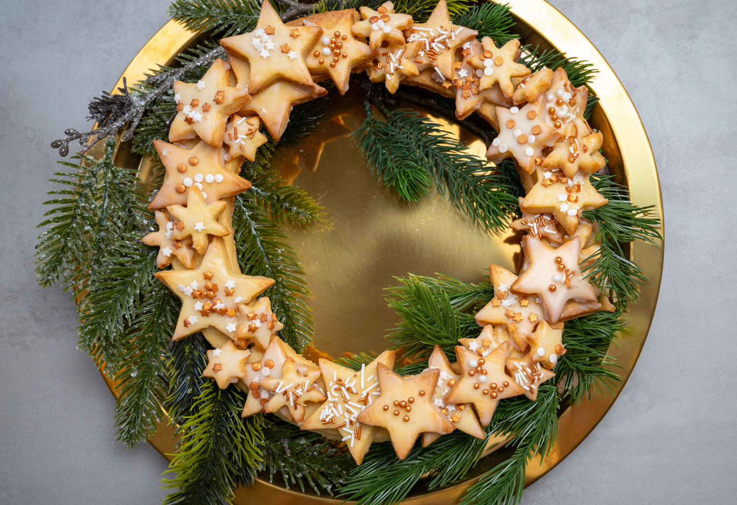 Weihnachtlicher Kekskranz