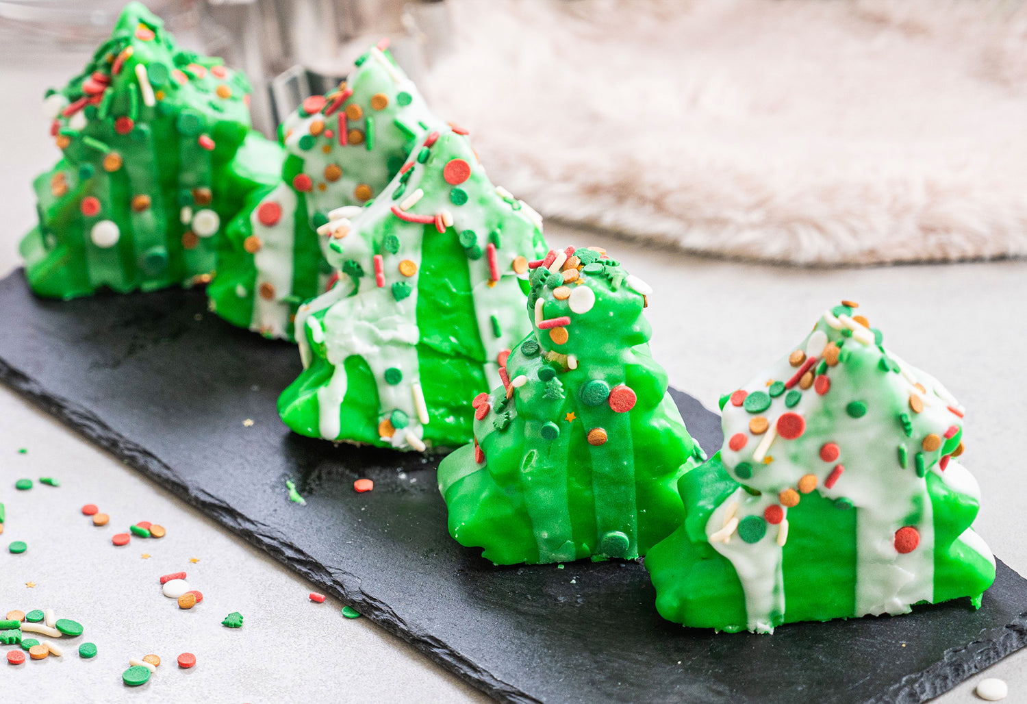 Biskuit Weihnachtsbäume