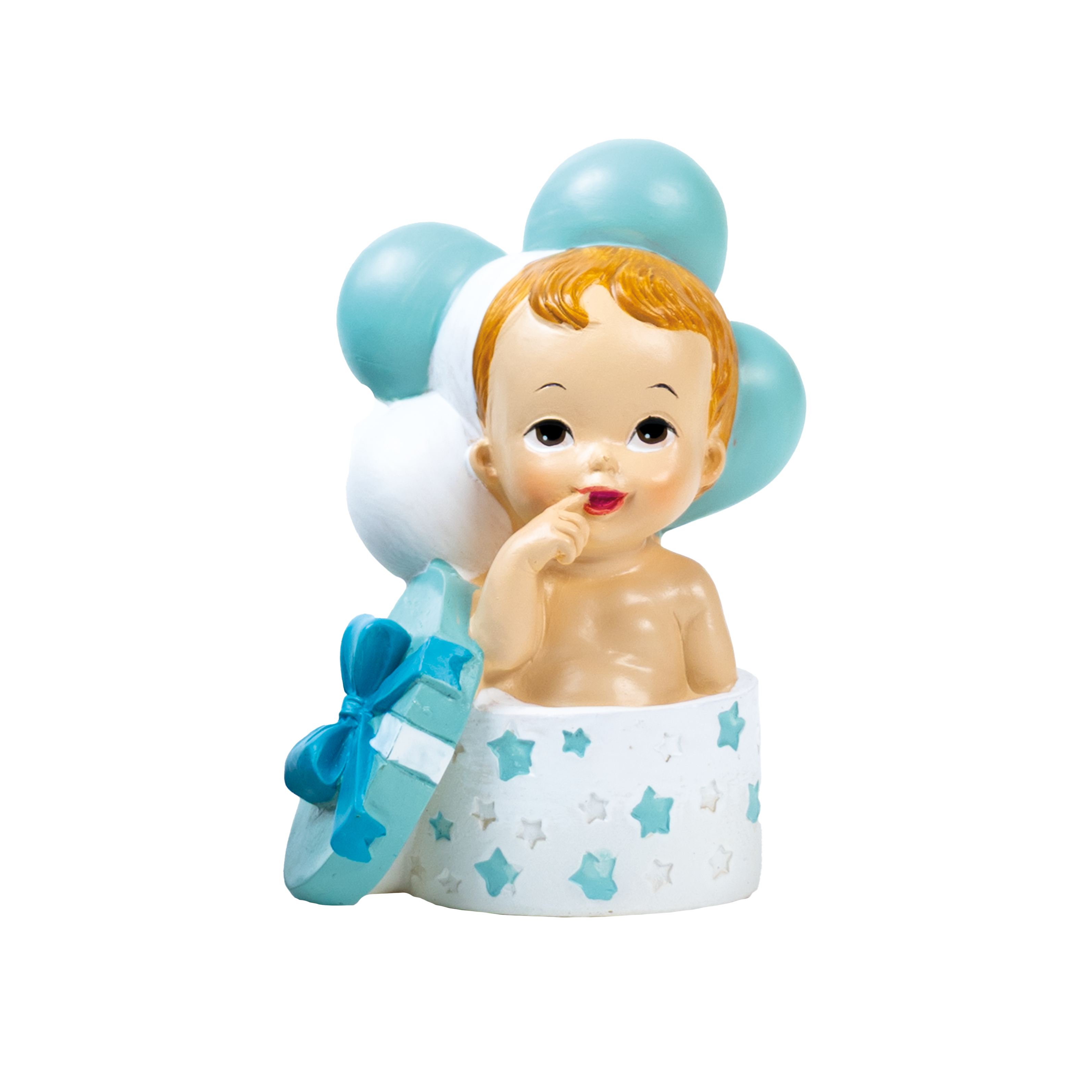 Tortenfigur Baby Junge im Geschenk 10cm