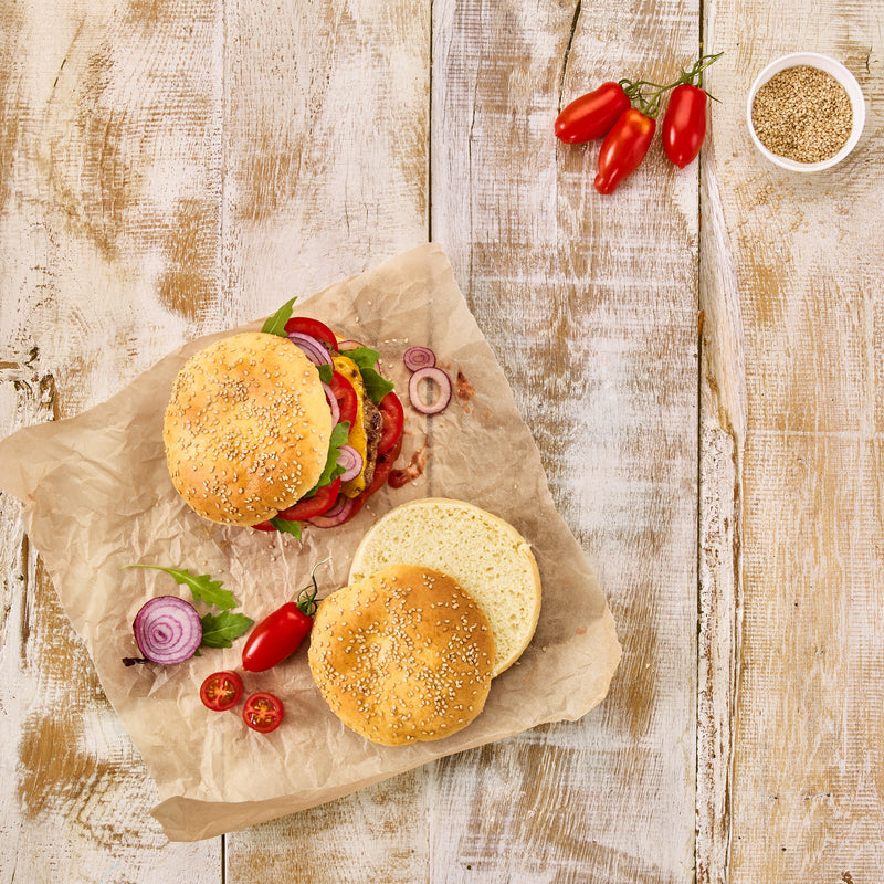 Burger Brötchenblech für 4 Burger Buns