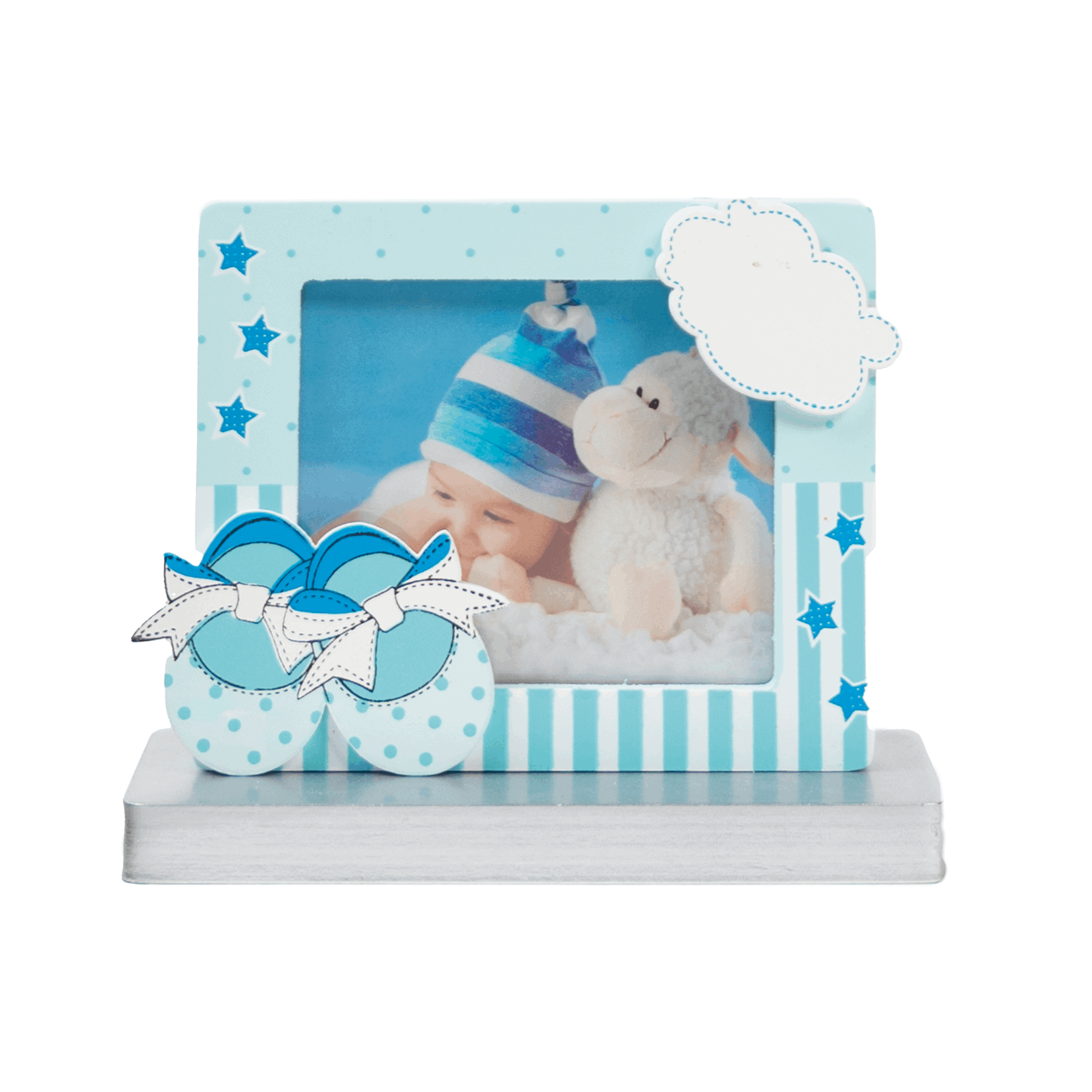 Tortendeko Bilderrahmen Baby Junge 12cm x 12cm