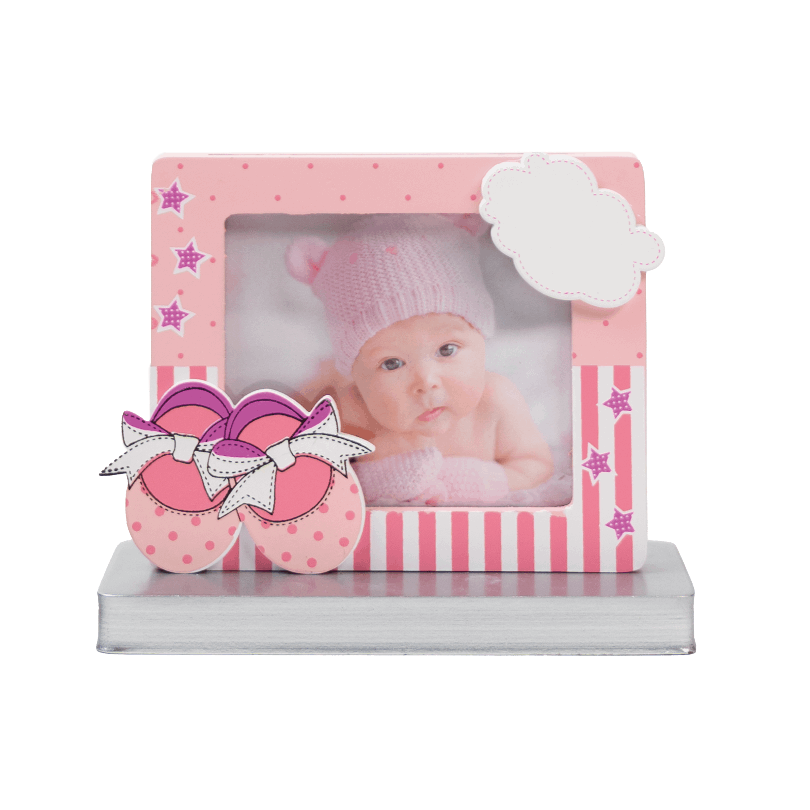 Tortendeko Bilderahmen Baby Mädchen 12cm x 12cm