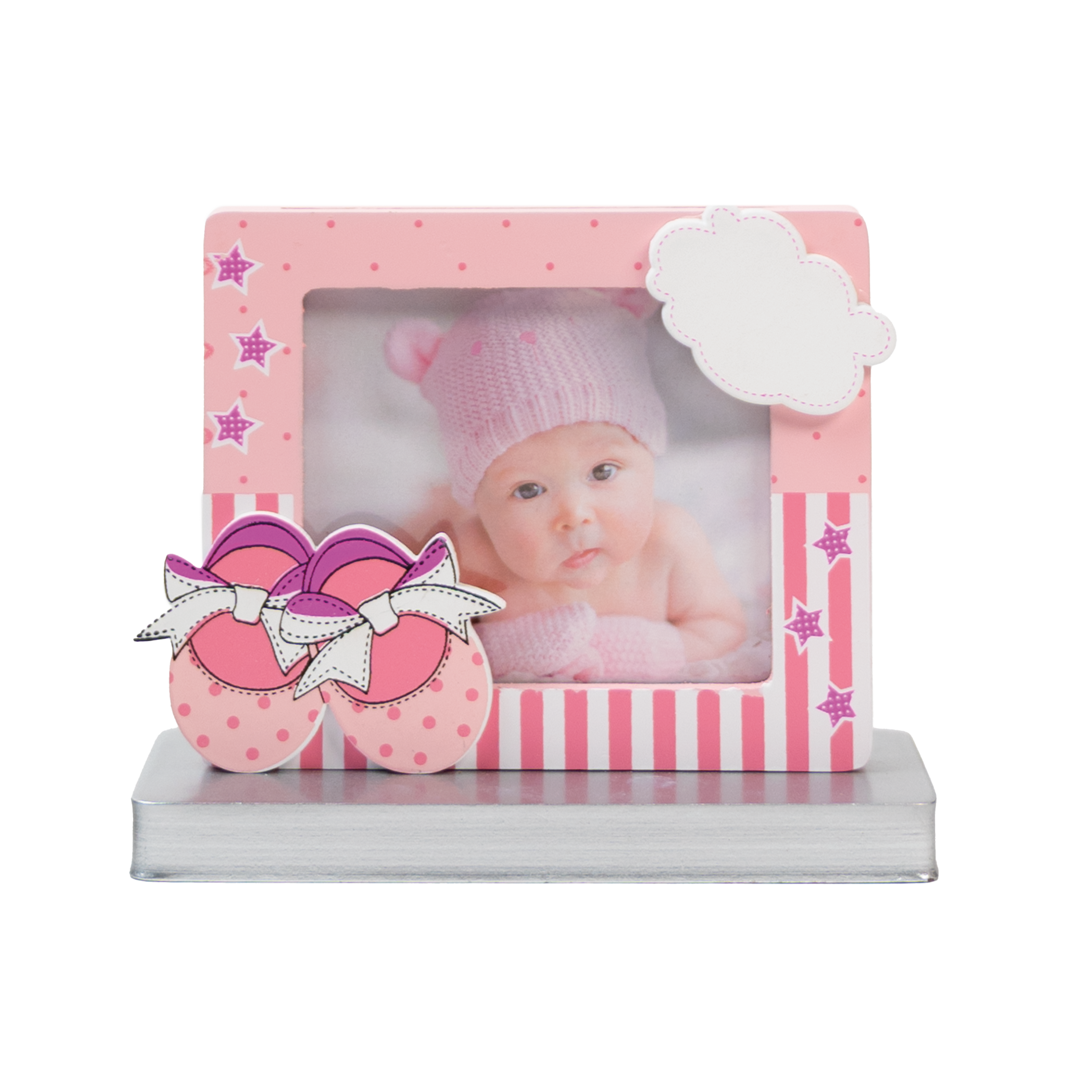 Tortendeko Bilderahmen Baby Mädchen 12cm x 12cm