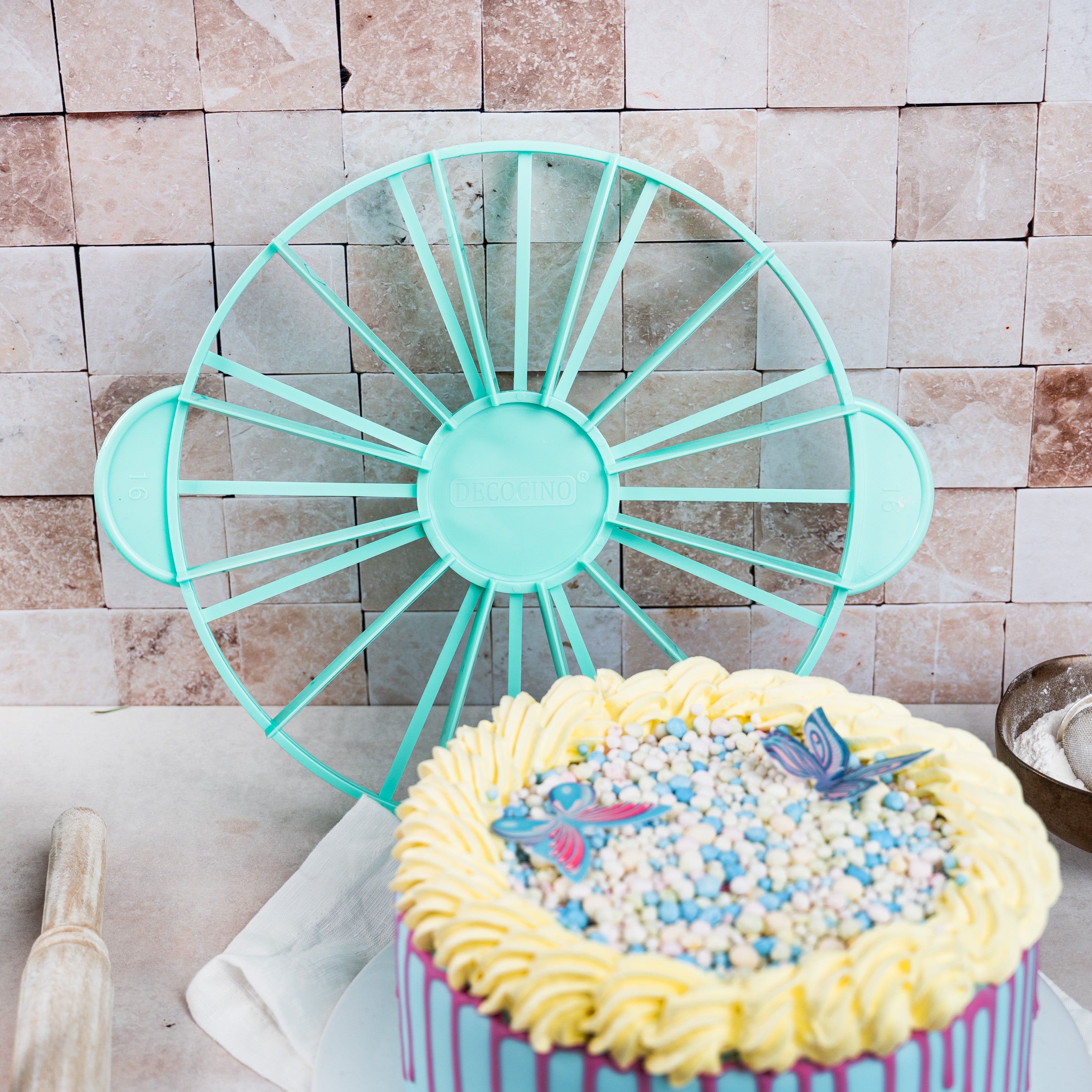 cake divider mint green