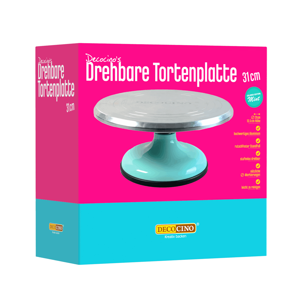 Drehbare Tortenplatte, für Kuchen, Torten u.v.m., stufenlos drehbar
